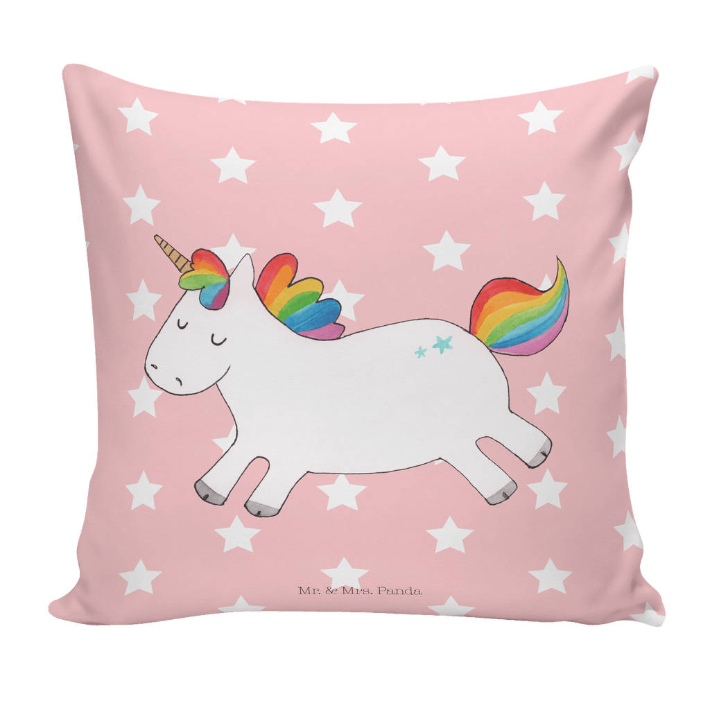 40x40 Kissen Einhorn Happy Kissenhülle, Kopfkissen, Sofakissen, Dekokissen, Motivkissen, Einhorn, Einhörner, Einhorn Deko, Pegasus, Unicorn, glücklich, fröhlich, Spaß, Freude, Lebensfreude, witzig, spannend, Lächeln, Lachen
