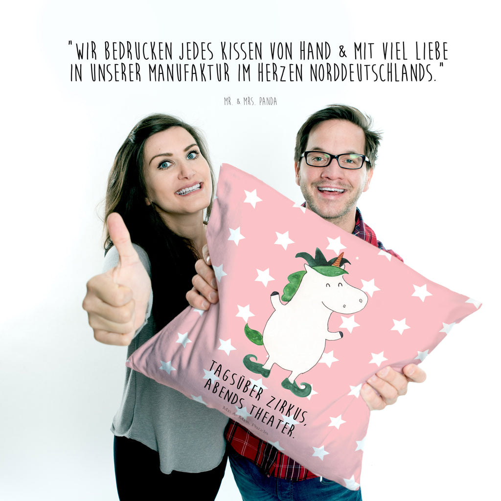 40x40 Kissen Einhorn Joker Kissenhülle, Kopfkissen, Sofakissen, Dekokissen, Motivkissen, Einhorn, Einhörner, Einhorn Deko, Pegasus, Unicorn, Hofnarr, Kasper, Gaukler, Mittelalter