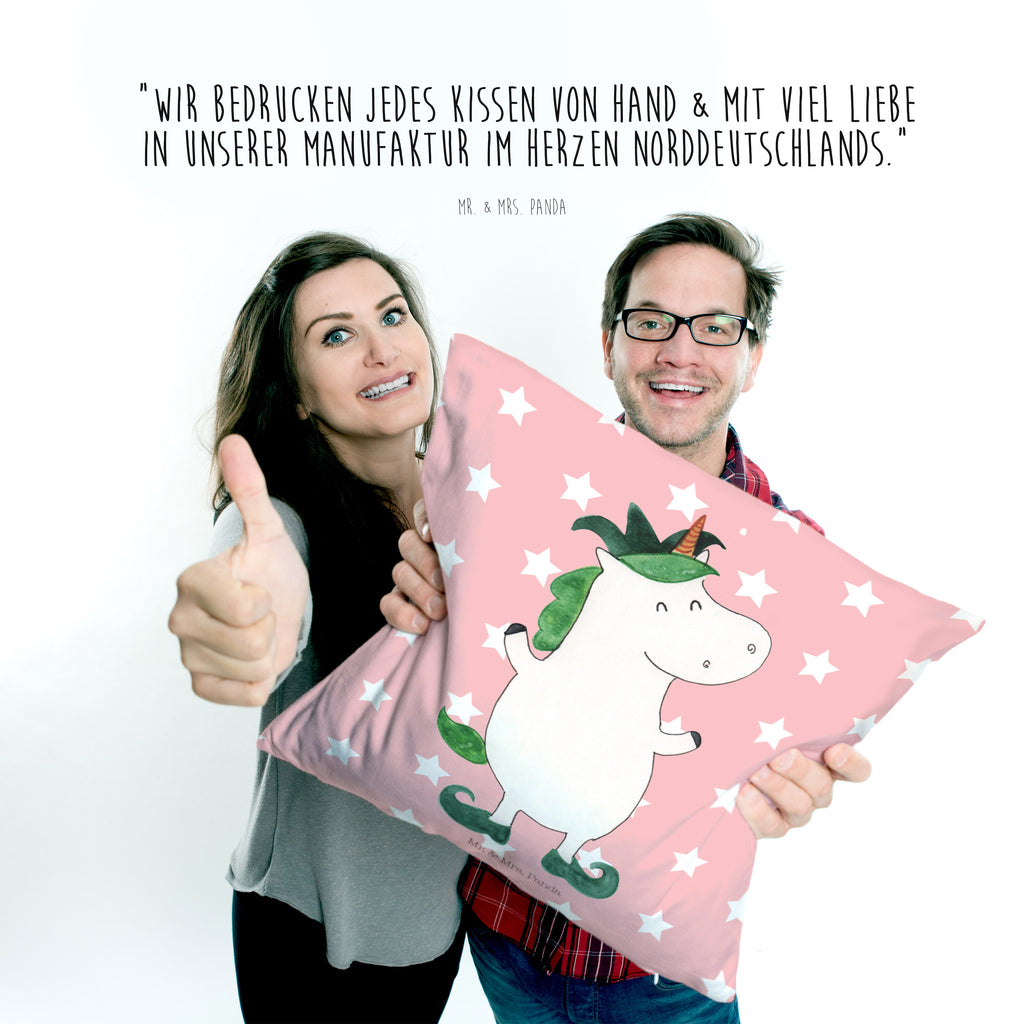 40x40 Kissen Einhorn Joker Kissenhülle, Kopfkissen, Sofakissen, Dekokissen, Motivkissen, Einhorn, Einhörner, Einhorn Deko, Pegasus, Unicorn, Hofnarr, Kasper, Gaukler, Mittelalter