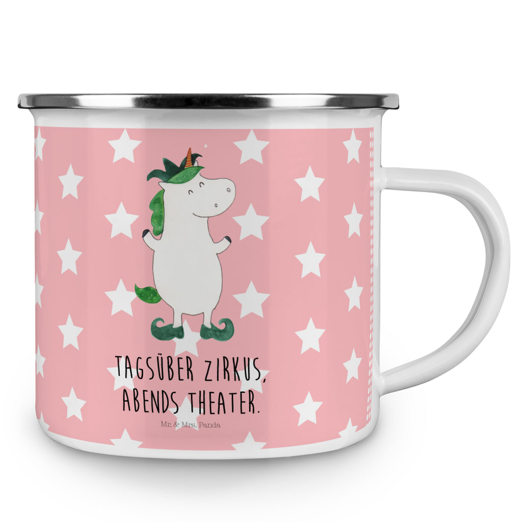Camping Emaille Tasse Einhorn Joker Campingtasse, Trinkbecher, Metalltasse, Outdoor Tasse, Emaille Trinkbecher, Blechtasse Outdoor, Emaille Campingbecher, Edelstahl Trinkbecher, Metalltasse für Camping, Kaffee Blechtasse, Camping Tasse Metall, Einhorn, Einhörner, Einhorn Deko, Pegasus, Unicorn, Hofnarr, Kasper, Gaukler, Mittelalter