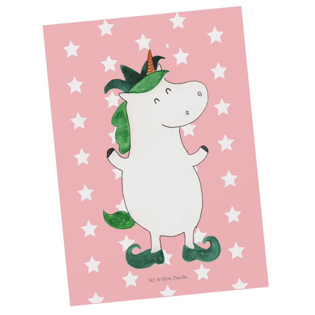 Postkarte Einhorn Joker Geschenkkarte, Grußkarte, Karte, Einladung, Ansichtskarte, Geburtstagskarte, Einladungskarte, Einhorn, Einhörner, Einhorn Deko, Pegasus, Unicorn, Hofnarr, Kasper, Gaukler, Mittelalter