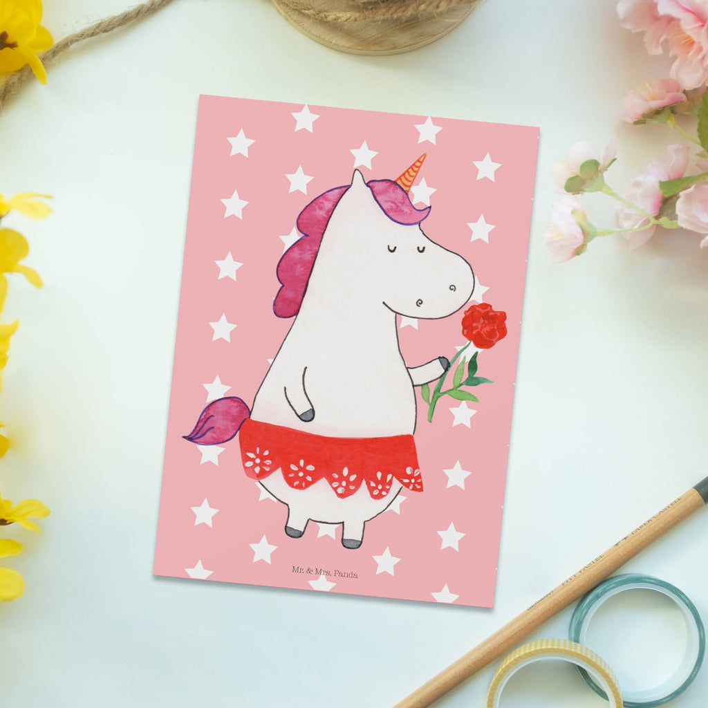 Postkarte Einhorn Dame Geschenkkarte, Grußkarte, Karte, Einladung, Ansichtskarte, Geburtstagskarte, Einladungskarte, Einhorn, Einhörner, Einhorn Deko, Pegasus, Unicorn, Dame, Lady, feine Dame, Freundin, Frau, Bachelor, Bachelorette, Abfuhr, Schluss machen, Trennung