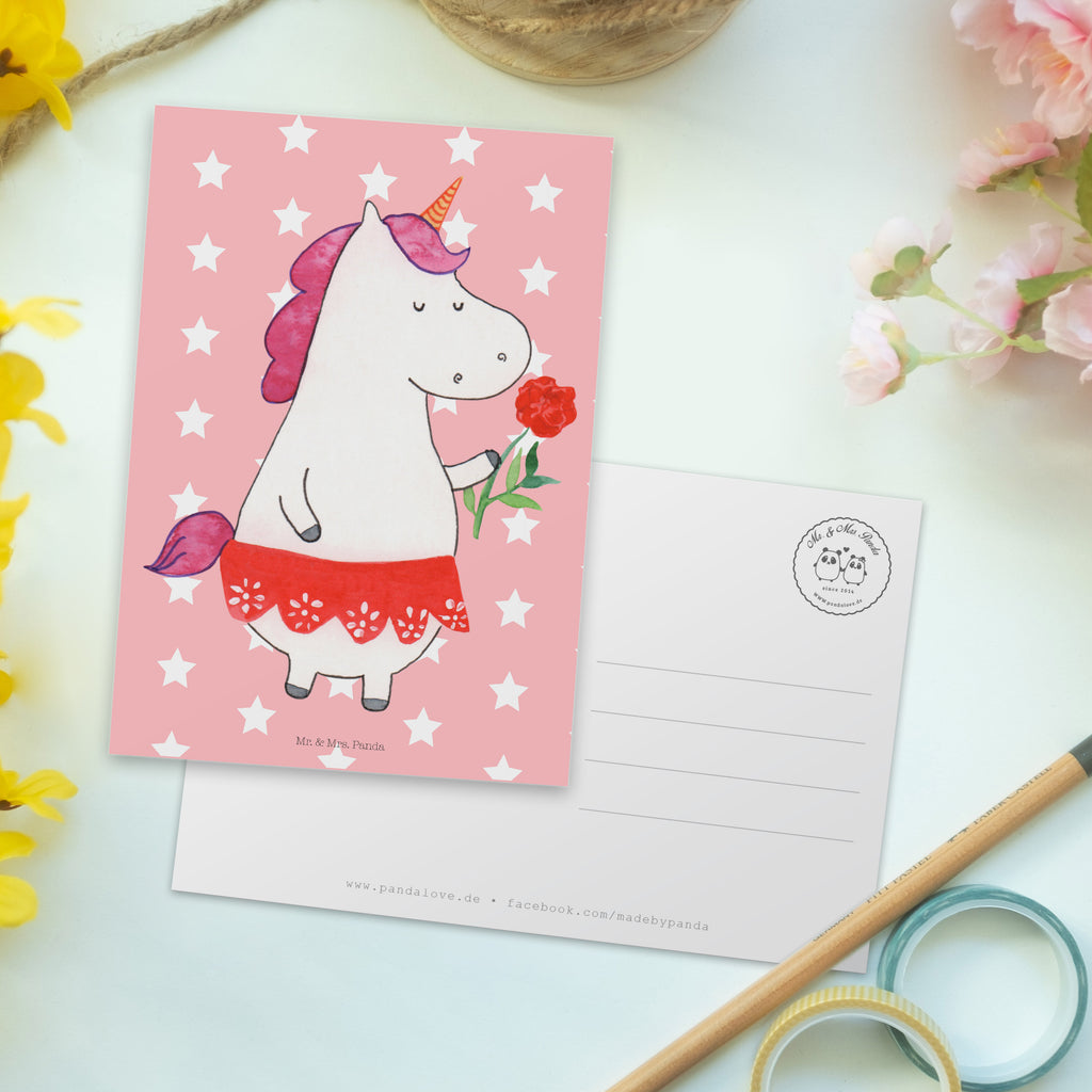 Postkarte Einhorn Dame Geschenkkarte, Grußkarte, Karte, Einladung, Ansichtskarte, Geburtstagskarte, Einladungskarte, Einhorn, Einhörner, Einhorn Deko, Pegasus, Unicorn, Dame, Lady, feine Dame, Freundin, Frau, Bachelor, Bachelorette, Abfuhr, Schluss machen, Trennung