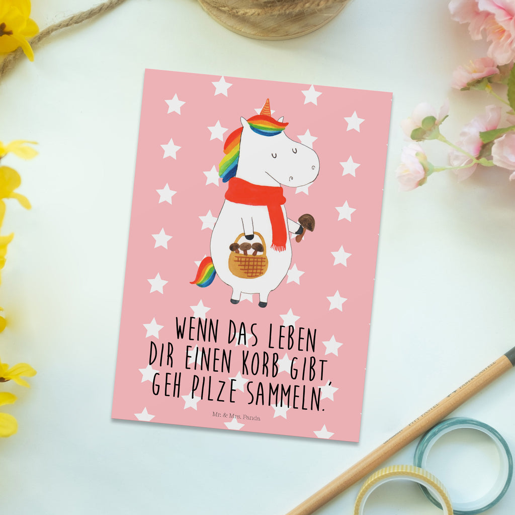 Postkarte Einhorn Pilz Geschenkkarte, Grußkarte, Karte, Einladung, Ansichtskarte, Geburtstagskarte, Einladungskarte, Dankeskarte, Einhorn, Einhörner, Einhorn Deko, Pegasus, Unicorn, Pilze, Pilzsammler, Motivation, Spruch, Liebeskummer
