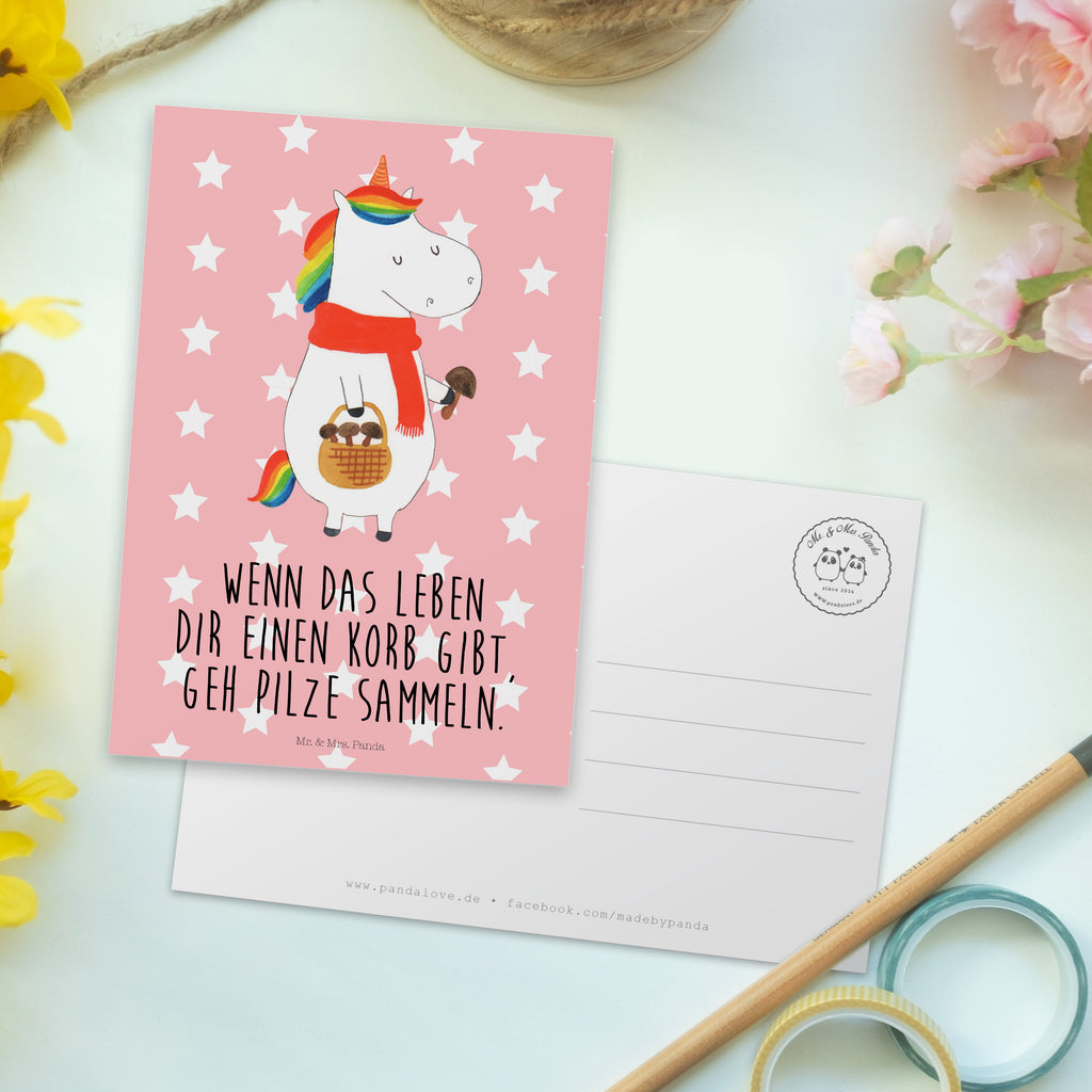 Postkarte Einhorn Pilz Geschenkkarte, Grußkarte, Karte, Einladung, Ansichtskarte, Geburtstagskarte, Einladungskarte, Dankeskarte, Einhorn, Einhörner, Einhorn Deko, Pegasus, Unicorn, Pilze, Pilzsammler, Motivation, Spruch, Liebeskummer