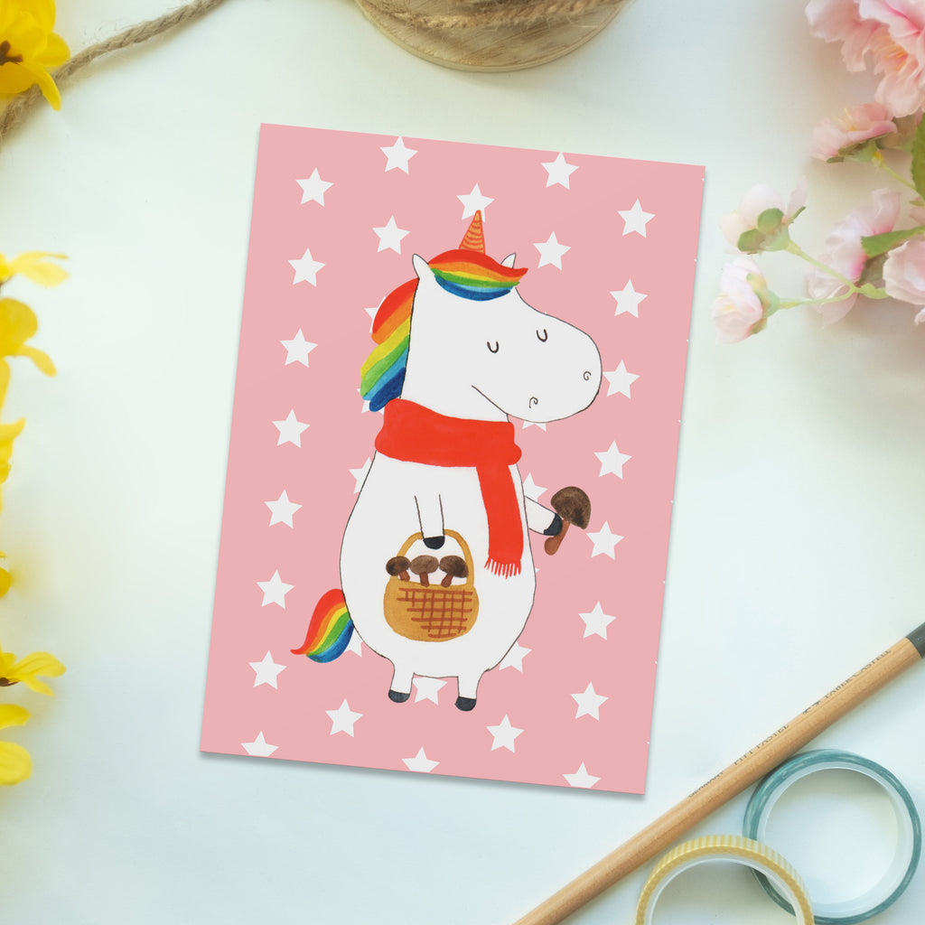 Postkarte Einhorn Pilz Geschenkkarte, Grußkarte, Karte, Einladung, Ansichtskarte, Geburtstagskarte, Einladungskarte, Dankeskarte, Einhorn, Einhörner, Einhorn Deko, Pegasus, Unicorn, Pilze, Pilzsammler, Motivation, Spruch, Liebeskummer