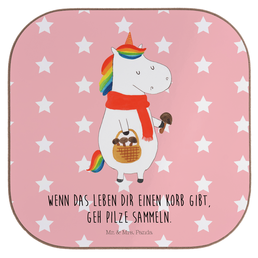 Quadratische Untersetzer Einhorn Pilz Bierdeckel, Glasuntersetzer, Untersetzer Gläser, Getränkeuntersetzer, Einhorn, Einhörner, Einhorn Deko, Pegasus, Unicorn, Pilze, Pilzsammler, Motivation, Spruch, Liebeskummer