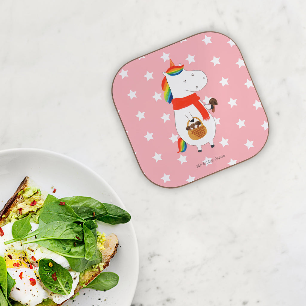 Quadratische Untersetzer Einhorn Pilz Bierdeckel, Glasuntersetzer, Untersetzer Gläser, Getränkeuntersetzer, Einhorn, Einhörner, Einhorn Deko, Pegasus, Unicorn, Pilze, Pilzsammler, Motivation, Spruch, Liebeskummer