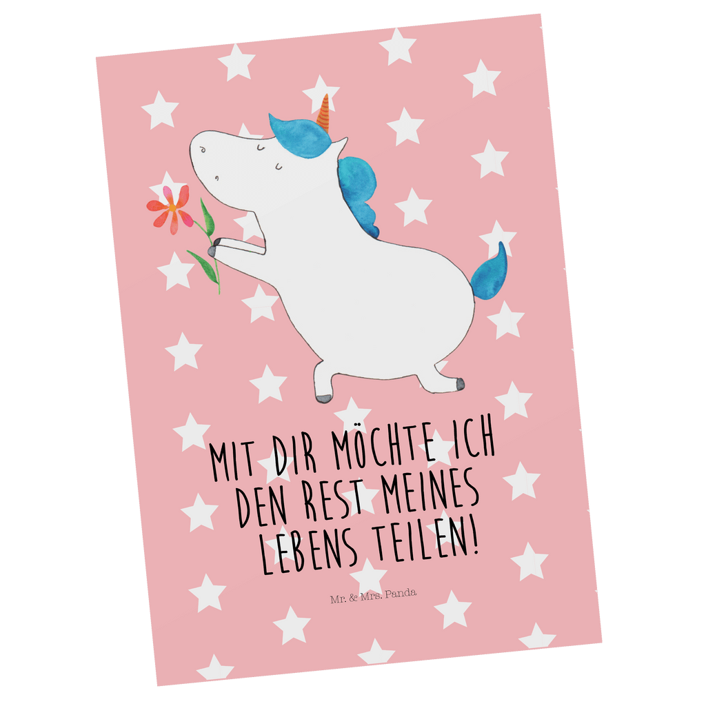 Postkarte Einhorn Blume Geschenkkarte, Grußkarte, Karte, Einladung, Ansichtskarte, Geburtstagskarte, Einladungskarte, Einhorn, Einhörner, Einhorn Deko, Pegasus, Unicorn, Liebe, Liebesbeweis, Antrag, Heiratsantrag, Verlobung, Ehepaar, Pärchen, Partner, Freund, Freundin, Ehe, heiraten