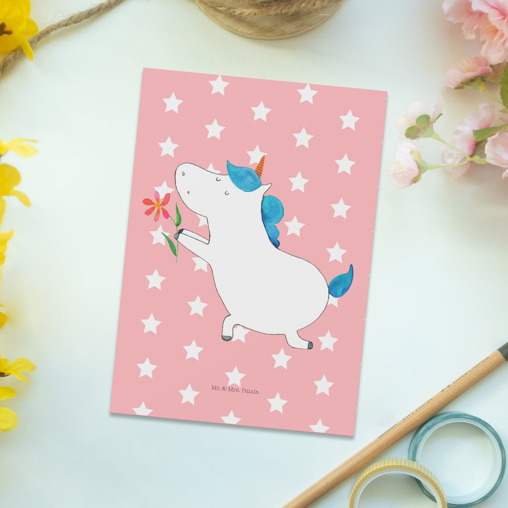 Postkarte Einhorn Blume Geschenkkarte, Grußkarte, Karte, Einladung, Ansichtskarte, Geburtstagskarte, Einladungskarte, Einhorn, Einhörner, Einhorn Deko, Pegasus, Unicorn, Liebe, Liebesbeweis, Antrag, Heiratsantrag, Verlobung, Ehepaar, Pärchen, Partner, Freund, Freundin, Ehe, heiraten