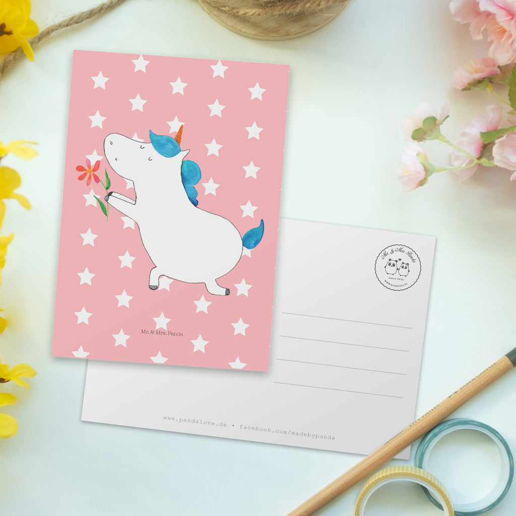 Postkarte Einhorn Blume Geschenkkarte, Grußkarte, Karte, Einladung, Ansichtskarte, Geburtstagskarte, Einladungskarte, Einhorn, Einhörner, Einhorn Deko, Pegasus, Unicorn, Liebe, Liebesbeweis, Antrag, Heiratsantrag, Verlobung, Ehepaar, Pärchen, Partner, Freund, Freundin, Ehe, heiraten