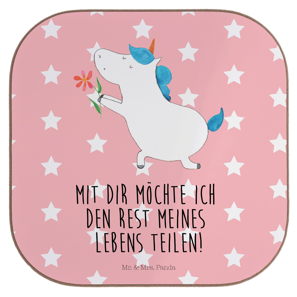 Quadratische Untersetzer Einhorn Blume Bierdeckel, Glasuntersetzer, Untersetzer Gläser, Getränkeuntersetzer, Einhorn, Einhörner, Einhorn Deko, Pegasus, Unicorn, Liebe, Liebesbeweis, Antrag, Heiratsantrag, Verlobung, Ehepaar, Pärchen, Partner, Freund, Freundin, Ehe, heiraten