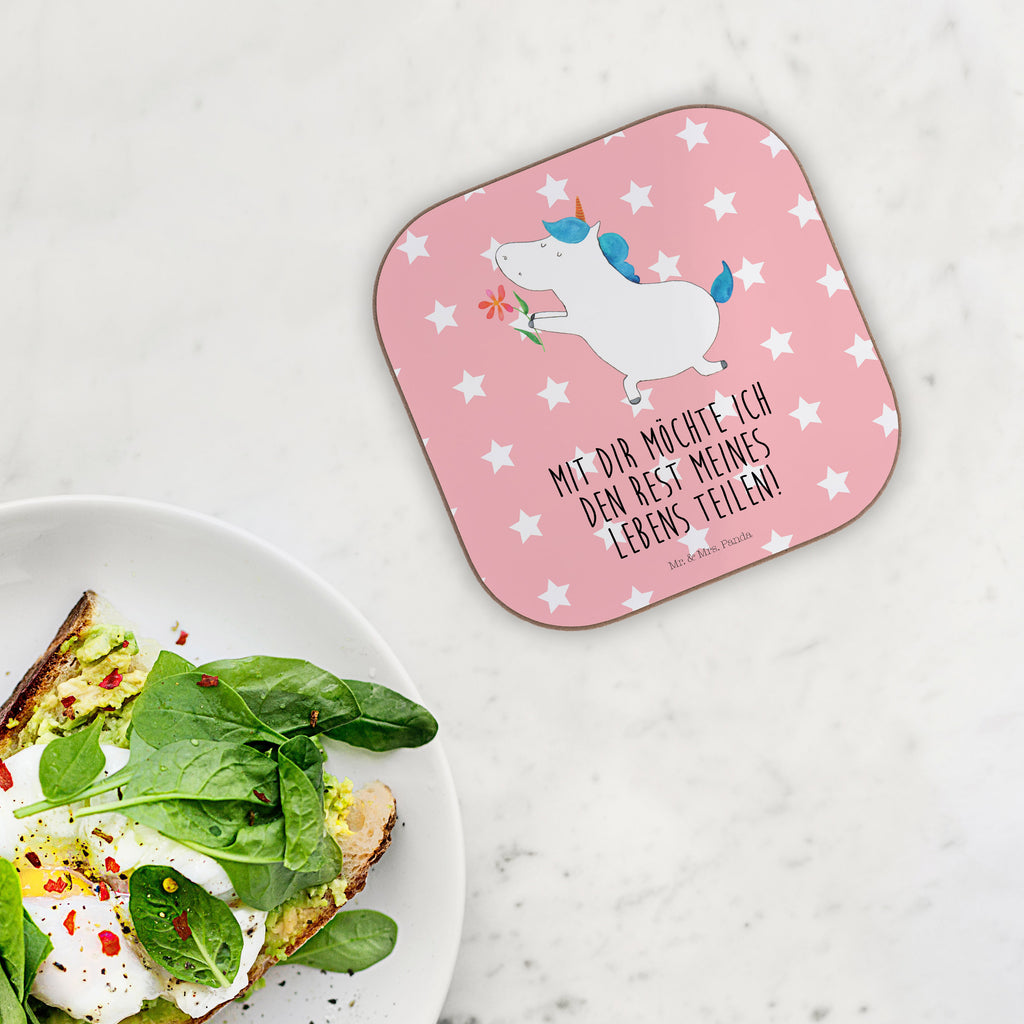 Quadratische Untersetzer Einhorn Blume Bierdeckel, Glasuntersetzer, Untersetzer Gläser, Getränkeuntersetzer, Einhorn, Einhörner, Einhorn Deko, Pegasus, Unicorn, Liebe, Liebesbeweis, Antrag, Heiratsantrag, Verlobung, Ehepaar, Pärchen, Partner, Freund, Freundin, Ehe, heiraten