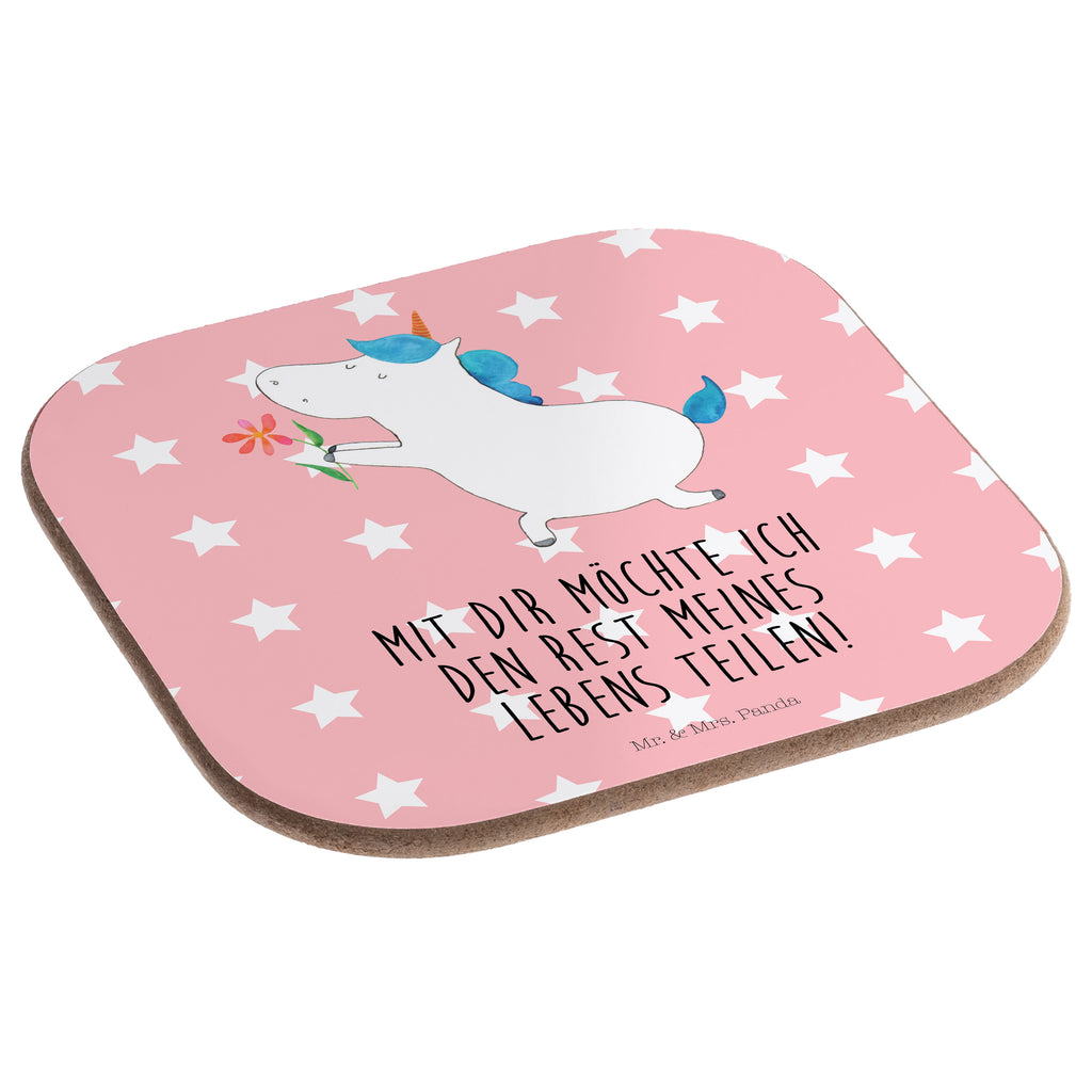 Quadratische Untersetzer Einhorn Blume Bierdeckel, Glasuntersetzer, Untersetzer Gläser, Getränkeuntersetzer, Einhorn, Einhörner, Einhorn Deko, Pegasus, Unicorn, Liebe, Liebesbeweis, Antrag, Heiratsantrag, Verlobung, Ehepaar, Pärchen, Partner, Freund, Freundin, Ehe, heiraten