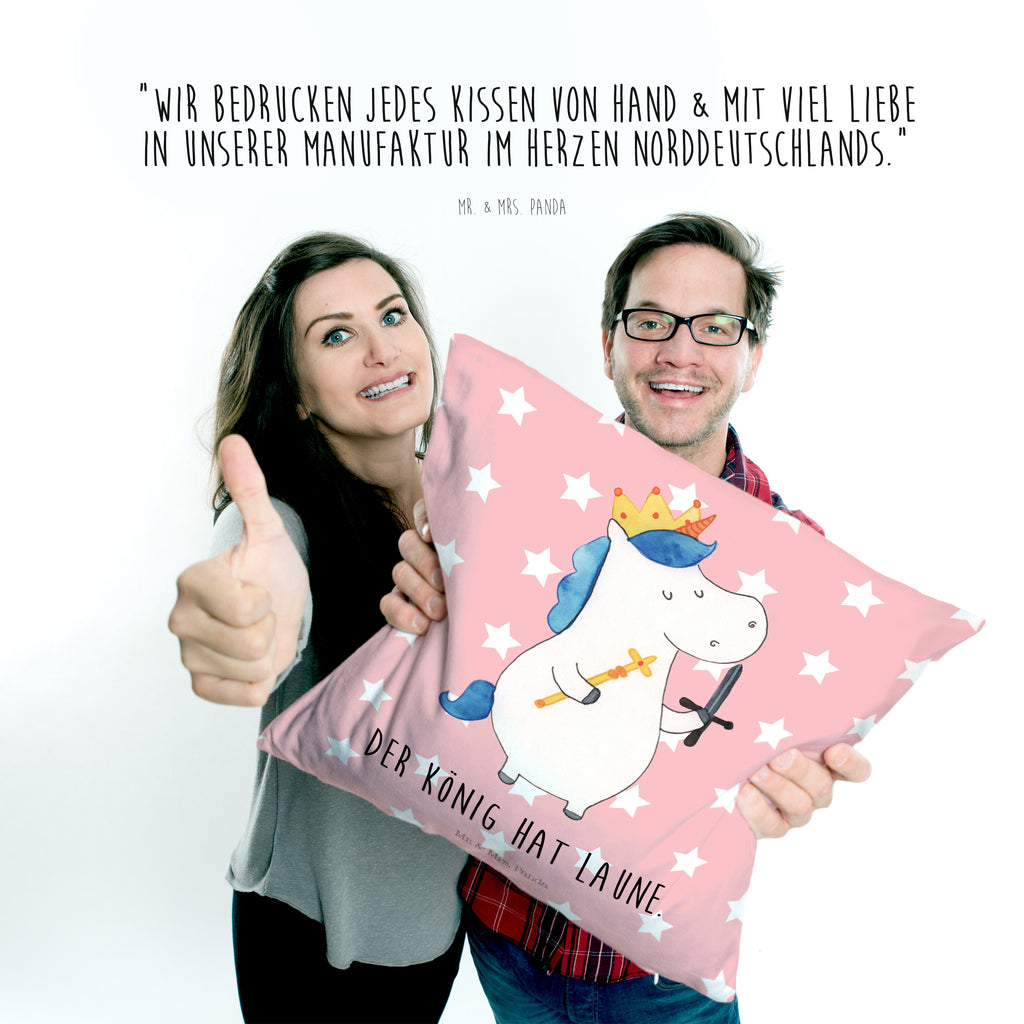 40x40 Kissen Einhorn König mit Schwert Kissenhülle, Kopfkissen, Sofakissen, Dekokissen, Motivkissen, Einhorn, Einhörner, Einhorn Deko, Pegasus, Unicorn, König, Ritter, Mittelalter