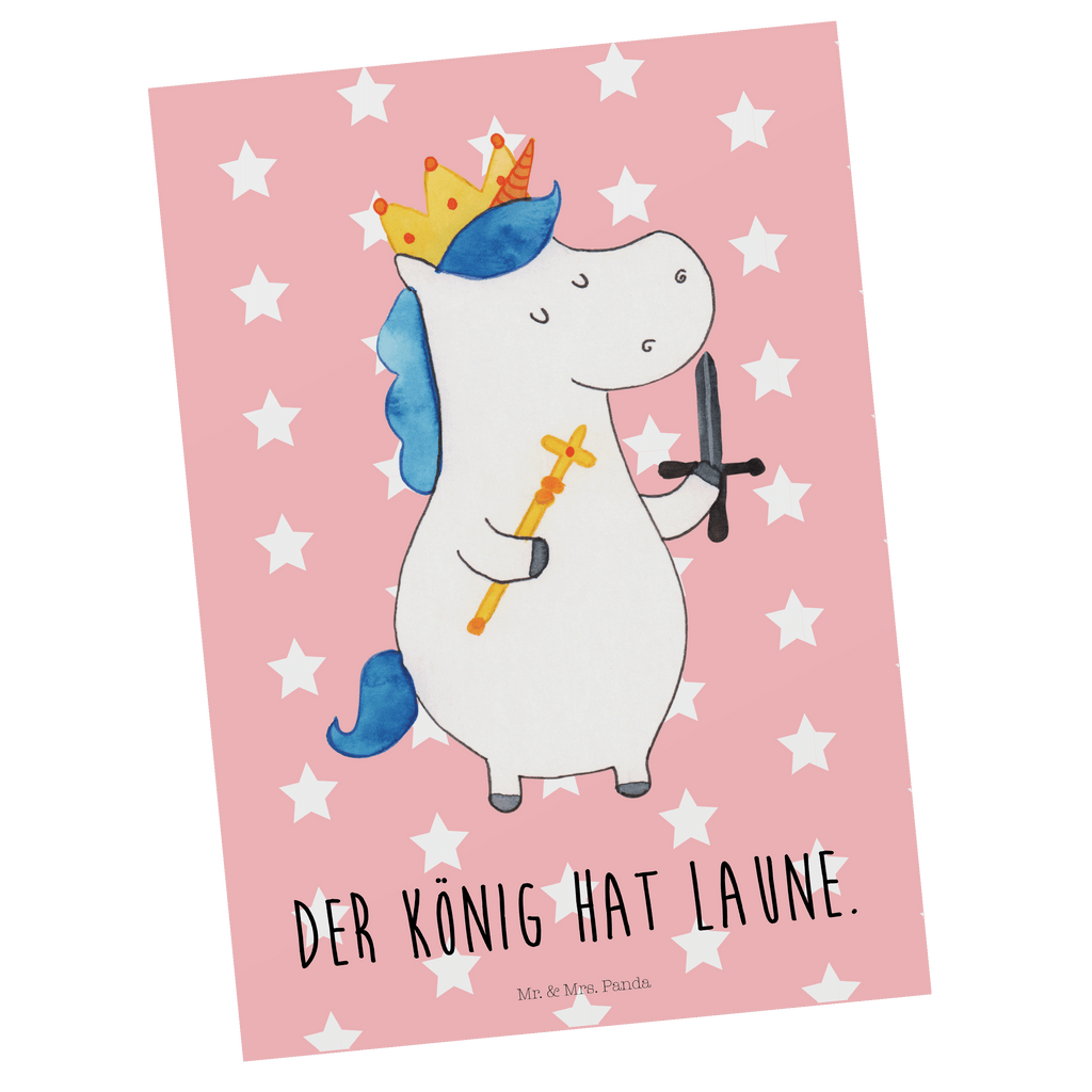 Postkarte Einhorn König mit Schwert Geschenkkarte, Grußkarte, Karte, Einladung, Ansichtskarte, Geburtstagskarte, Einladungskarte, Einhorn, Einhörner, Einhorn Deko, Pegasus, Unicorn, König, Ritter, Mittelalter