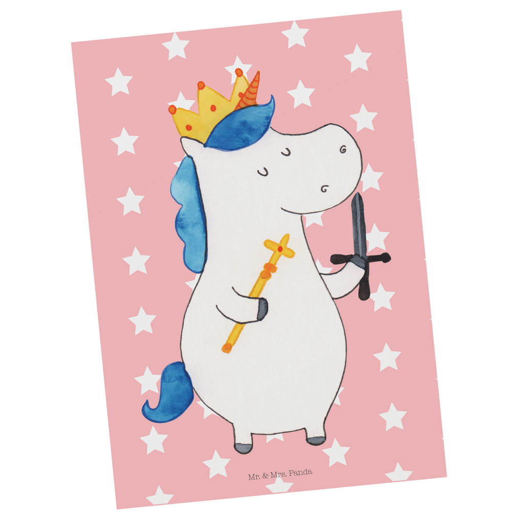 Postkarte Einhorn König mit Schwert Geschenkkarte, Grußkarte, Karte, Einladung, Ansichtskarte, Geburtstagskarte, Einladungskarte, Einhorn, Einhörner, Einhorn Deko, Pegasus, Unicorn, König, Ritter, Mittelalter