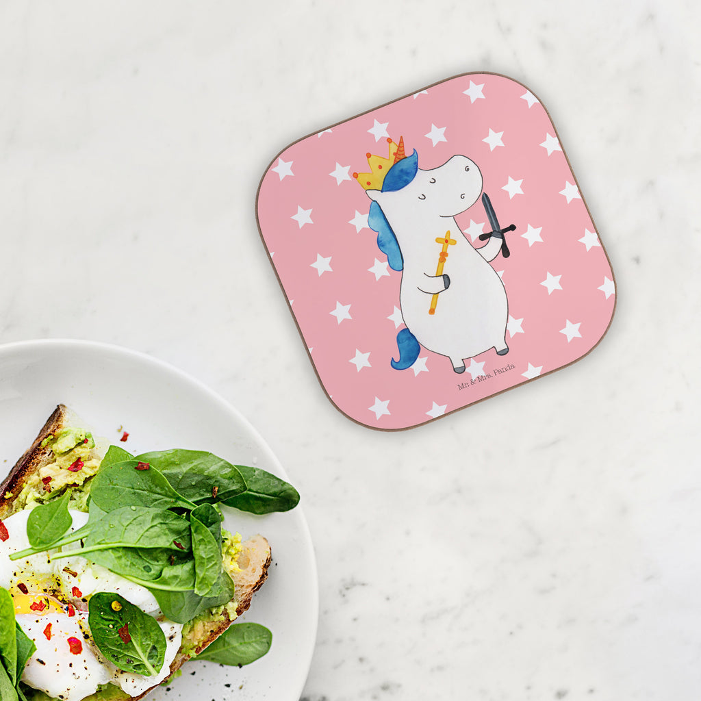 Quadratische Untersetzer Einhorn König mit Schwert Bierdeckel, Glasuntersetzer, Untersetzer Gläser, Getränkeuntersetzer, Einhorn, Einhörner, Einhorn Deko, Pegasus, Unicorn, König, Ritter, Mittelalter