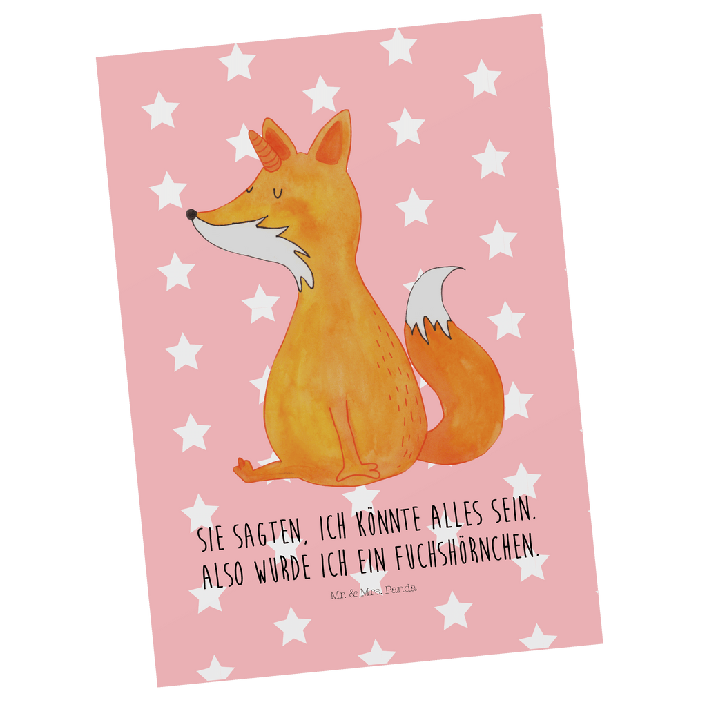 Postkarte Fuchshörnchen Geschenkkarte, Grußkarte, Karte, Einladung, Ansichtskarte, Geburtstagskarte, Einladungskarte, Einhorn, Einhörner, Einhorn Deko, Pegasus, Unicorn, Fuchs, Unicorns, Fuchshörnchen, Fuchshorn, Foxycorn, Füchse