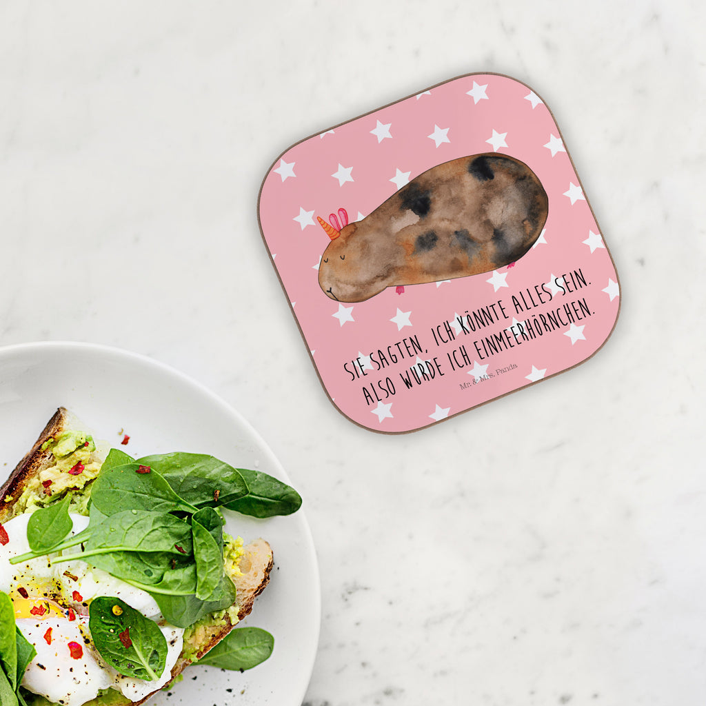 Quadratische Untersetzer Meerhörnchen Bierdeckel, Glasuntersetzer, Untersetzer Gläser, Getränkeuntersetzer, Einhorn, Einhörner, Einhorn Deko, Pegasus, Unicorn, Meerhörnchen, Meericorn, Meerschwein, Meerschweinchen