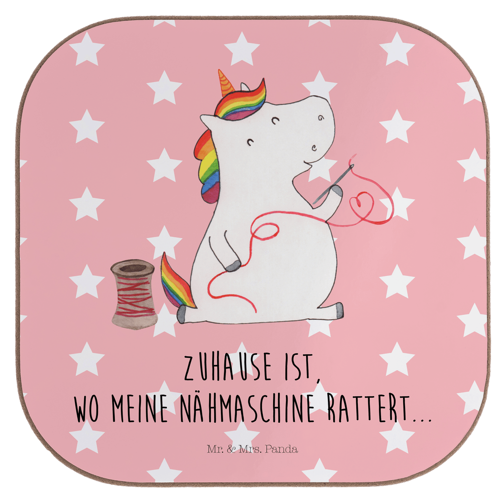 Quadratische Untersetzer Einhorn Näherin Bierdeckel, Glasuntersetzer, Untersetzer Gläser, Getränkeuntersetzer, Einhorn, Einhörner, Einhorn Deko, Pegasus, Unicorn, Näherin, nähen, Mädchen, Freundin, Häkeln, Stricken, basteln, Nähzimmer