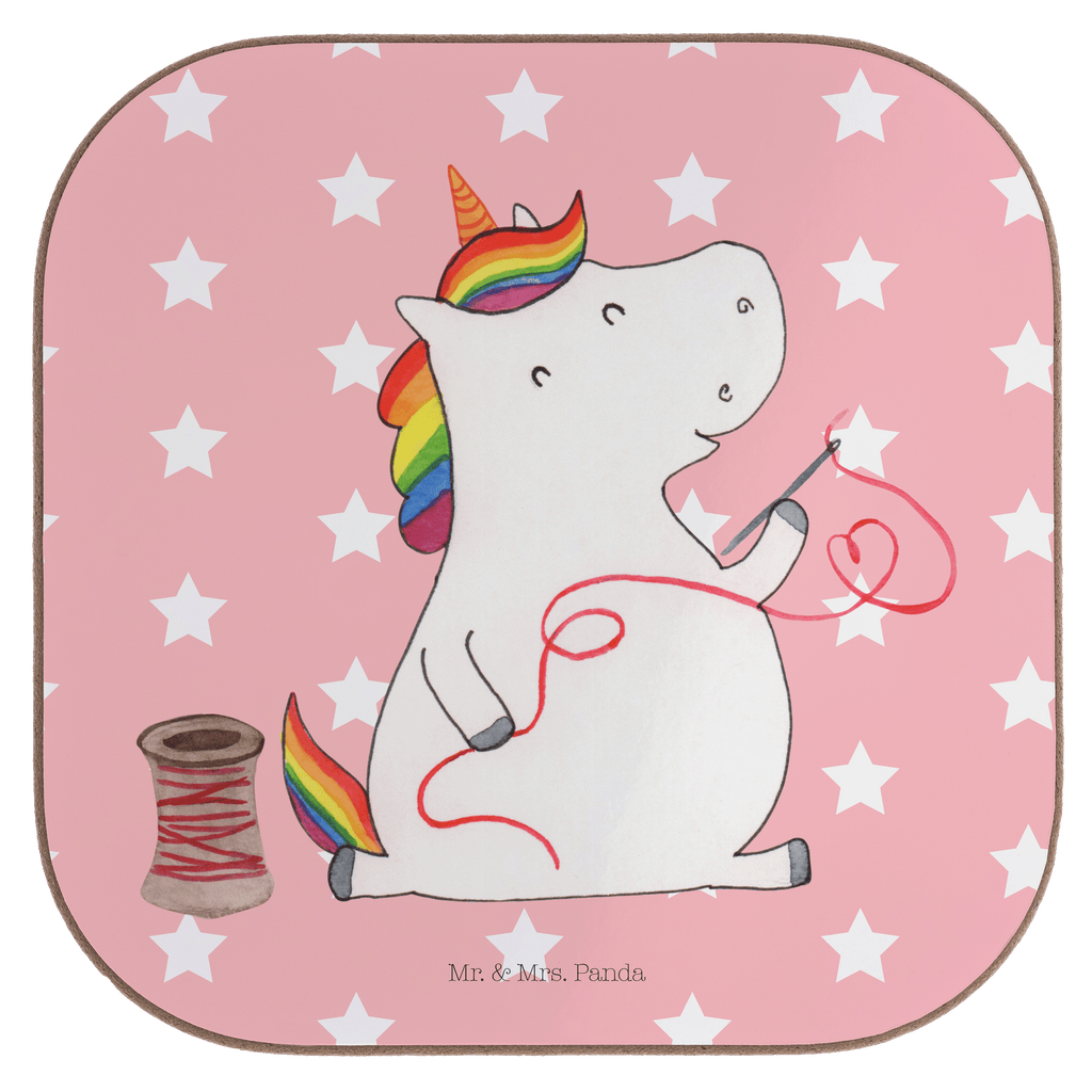 Quadratische Untersetzer Einhorn Näherin Bierdeckel, Glasuntersetzer, Untersetzer Gläser, Getränkeuntersetzer, Einhorn, Einhörner, Einhorn Deko, Pegasus, Unicorn, Näherin, nähen, Mädchen, Freundin, Häkeln, Stricken, basteln, Nähzimmer