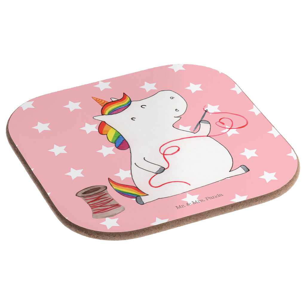 Quadratische Untersetzer Einhorn Näherin Bierdeckel, Glasuntersetzer, Untersetzer Gläser, Getränkeuntersetzer, Einhorn, Einhörner, Einhorn Deko, Pegasus, Unicorn, Näherin, nähen, Mädchen, Freundin, Häkeln, Stricken, basteln, Nähzimmer
