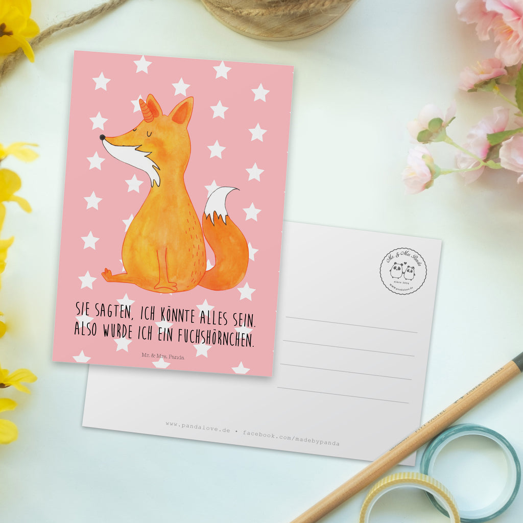 Postkarte Fuchshörnchen Wunsch Geschenkkarte, Grußkarte, Karte, Einladung, Ansichtskarte, Geburtstagskarte, Einladungskarte, Einhorn, Einhörner, Einhorn Deko, Pegasus, Unicorn, Fuchs, Unicorns, Fuchshörnchen, Fuchshorn, Foxycorn, Füchse