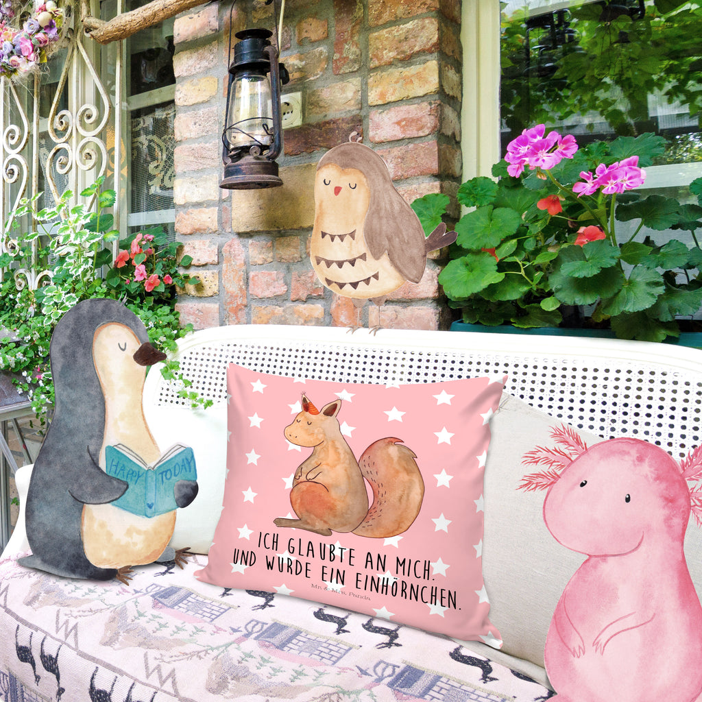 40x40 Kissen Einhörnchen Glaube Kissenhülle, Kopfkissen, Sofakissen, Dekokissen, Motivkissen, Einhorn, Einhörner, Einhorn Deko, Pegasus, Unicorn, Einhörnchen, Eichhörnchen, Eichhorn