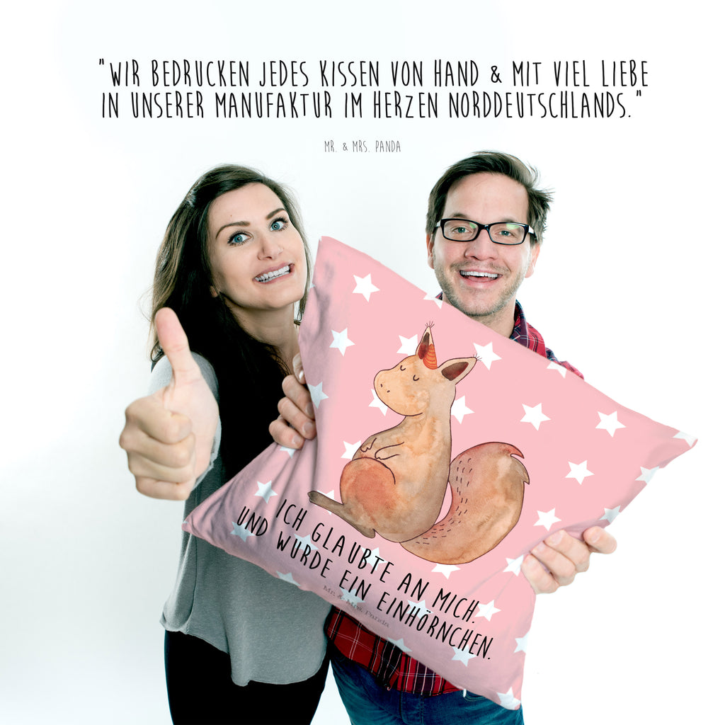 40x40 Kissen Einhörnchen Glaube Kissenhülle, Kopfkissen, Sofakissen, Dekokissen, Motivkissen, Einhorn, Einhörner, Einhorn Deko, Pegasus, Unicorn, Einhörnchen, Eichhörnchen, Eichhorn