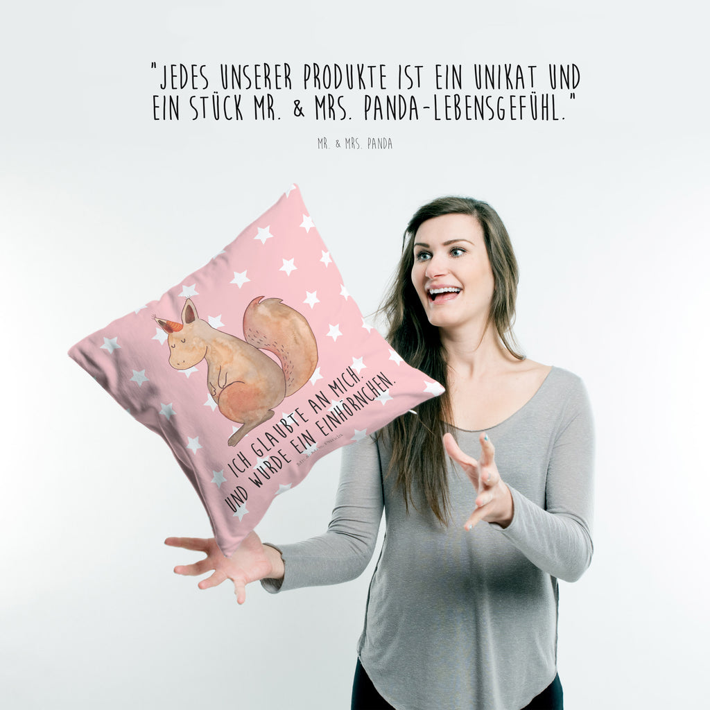 40x40 Kissen Einhörnchen Glaube Kissenhülle, Kopfkissen, Sofakissen, Dekokissen, Motivkissen, Einhorn, Einhörner, Einhorn Deko, Pegasus, Unicorn, Einhörnchen, Eichhörnchen, Eichhorn