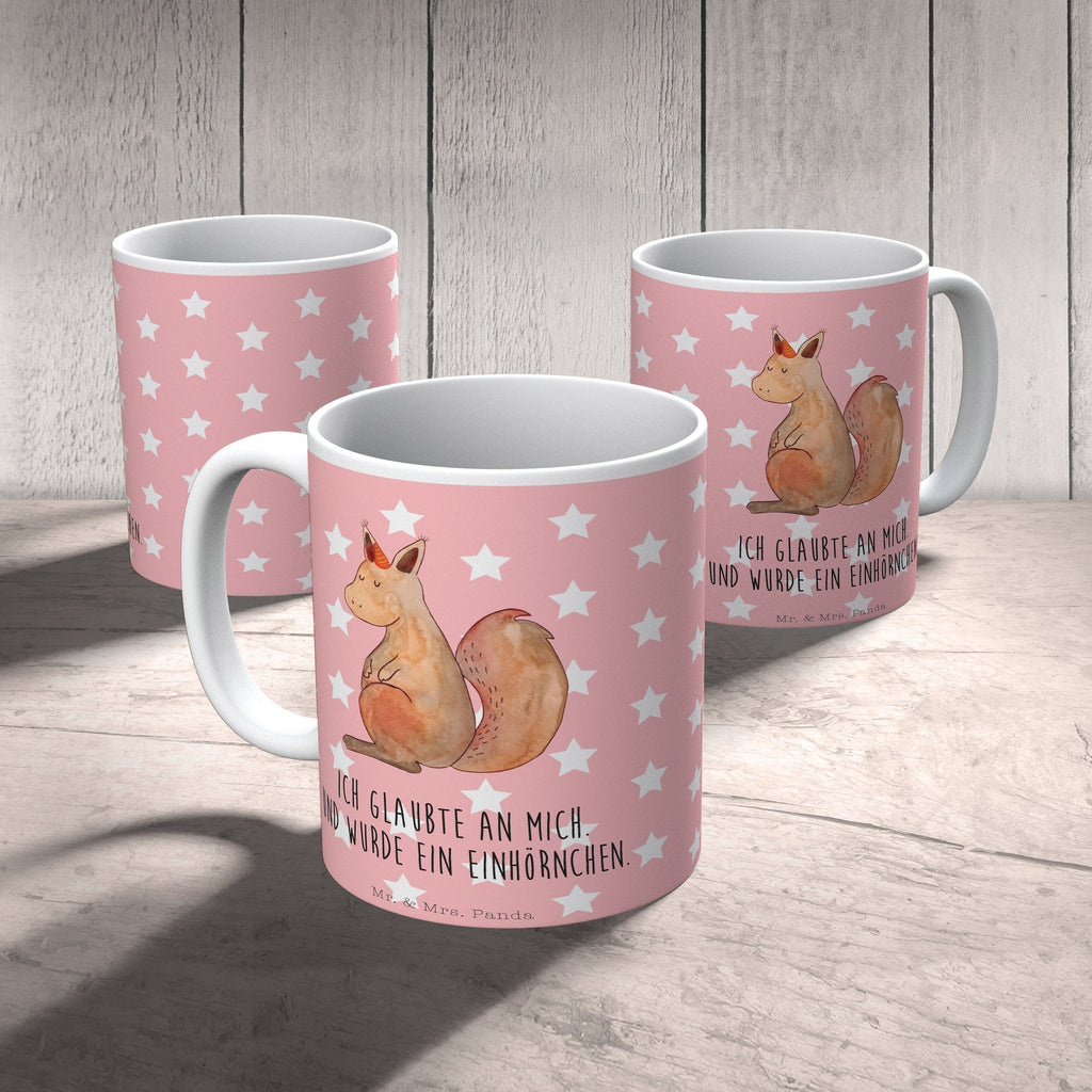 Tasse Einhörnchen Glaube Einhorn, Einhörner, Einhörnchen, Eichhörnchen, Eichhorn Becher, Kaffeetasse, Kaffeebecher, Tee, Frühstück, Büro  Einhorn, Einhörner, Einhorn Deko, Pegasus, Unicorn