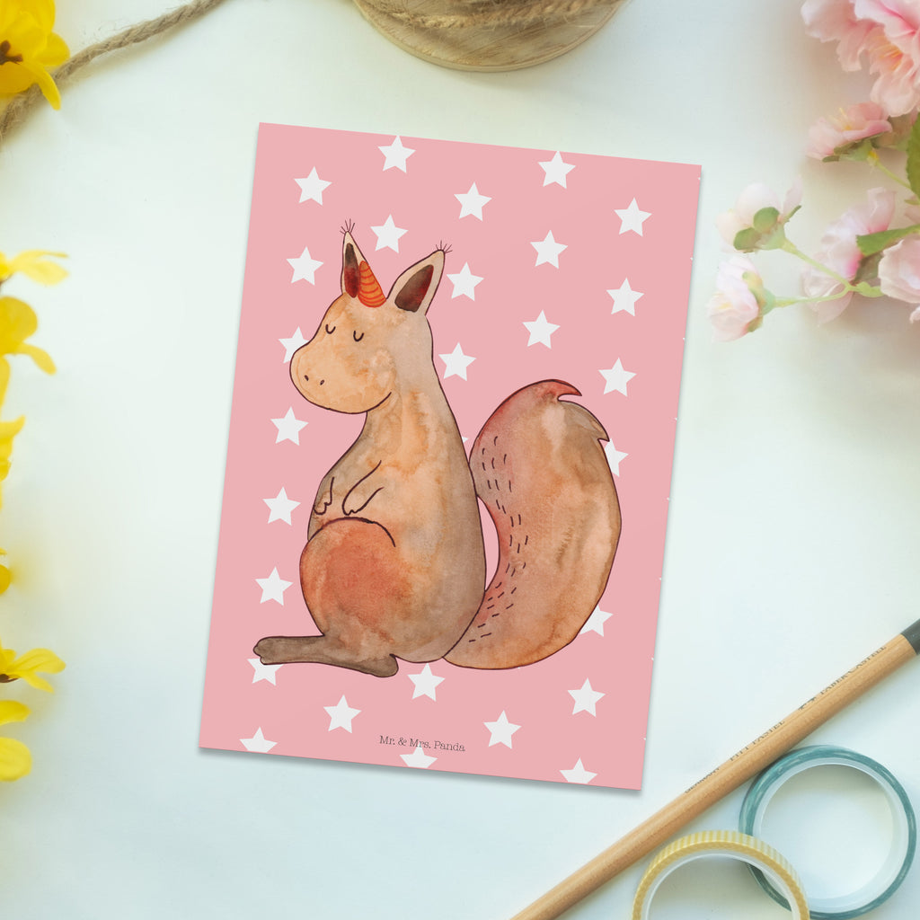 Postkarte Einhörnchen Glaube Geschenkkarte, Grußkarte, Karte, Einladung, Ansichtskarte, Geburtstagskarte, Einladungskarte, Einhorn, Einhörner, Einhorn Deko, Pegasus, Unicorn, Einhörnchen, Eichhörnchen, Eichhorn