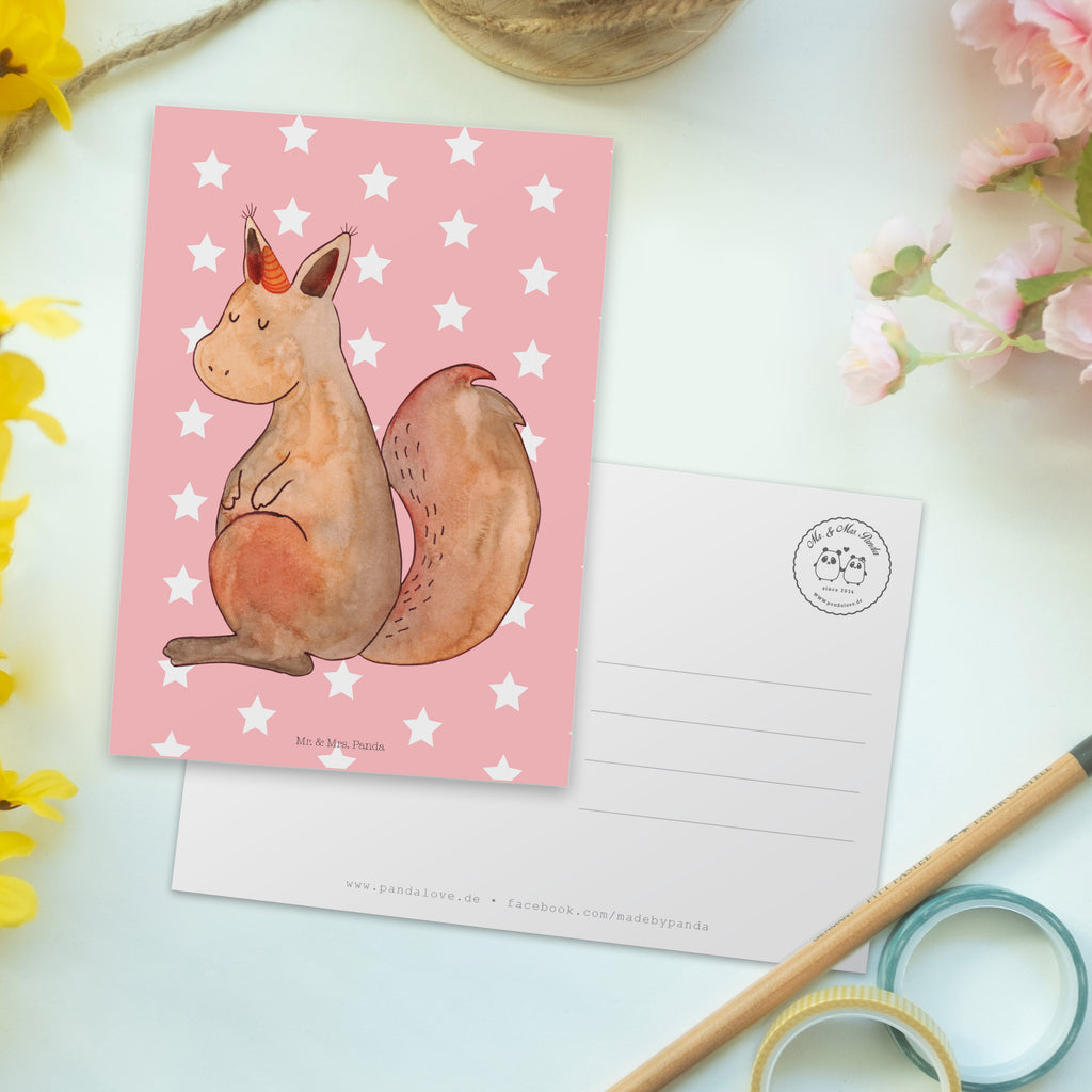 Postkarte Einhörnchen Glaube Geschenkkarte, Grußkarte, Karte, Einladung, Ansichtskarte, Geburtstagskarte, Einladungskarte, Einhorn, Einhörner, Einhorn Deko, Pegasus, Unicorn, Einhörnchen, Eichhörnchen, Eichhorn