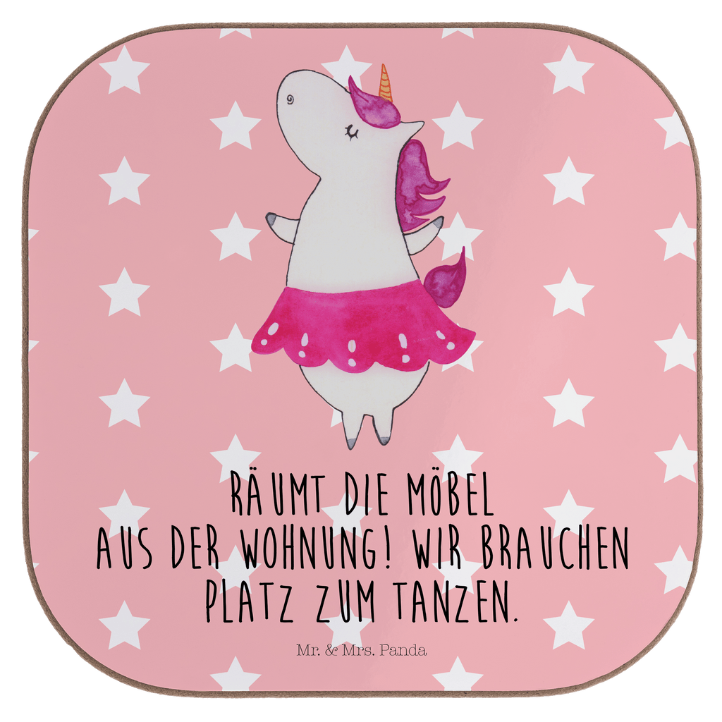 Quadratische Untersetzer Einhorn Ballerina Bierdeckel, Glasuntersetzer, Untersetzer Gläser, Getränkeuntersetzer, Einhorn, Einhörner, Einhorn Deko, Pegasus, Unicorn, Tanzen, Ballerina, Party, Wohnung, Spaß, Feiern, Geburtstag, Tänzerin, Lebenslust, Lebensfreude