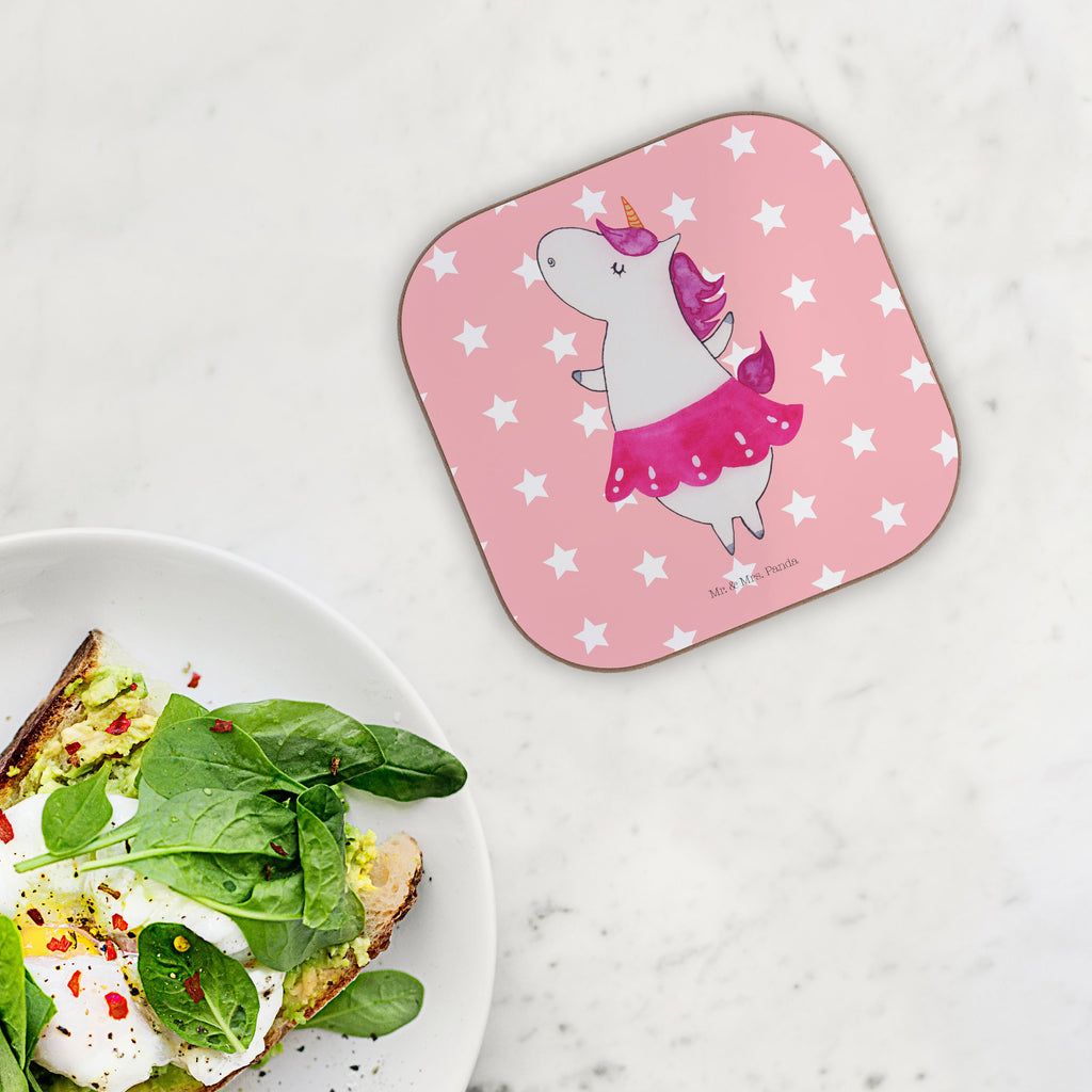 Quadratische Untersetzer Einhorn Ballerina Bierdeckel, Glasuntersetzer, Untersetzer Gläser, Getränkeuntersetzer, Einhorn, Einhörner, Einhorn Deko, Pegasus, Unicorn, Tanzen, Ballerina, Party, Wohnung, Spaß, Feiern, Geburtstag, Tänzerin, Lebenslust, Lebensfreude