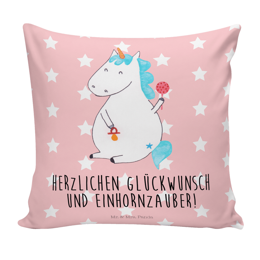 40x40 Kissen Einhorn Baby Kissenhülle, Kopfkissen, Sofakissen, Dekokissen, Motivkissen, Einhorn, Einhörner, Einhorn Deko, Pegasus, Unicorn, Mutter, Geburt, Geburtstag, erstes Kind, Baby, Babyglück, Nachwuchs, Eltern, Party, Kind, Schnuller