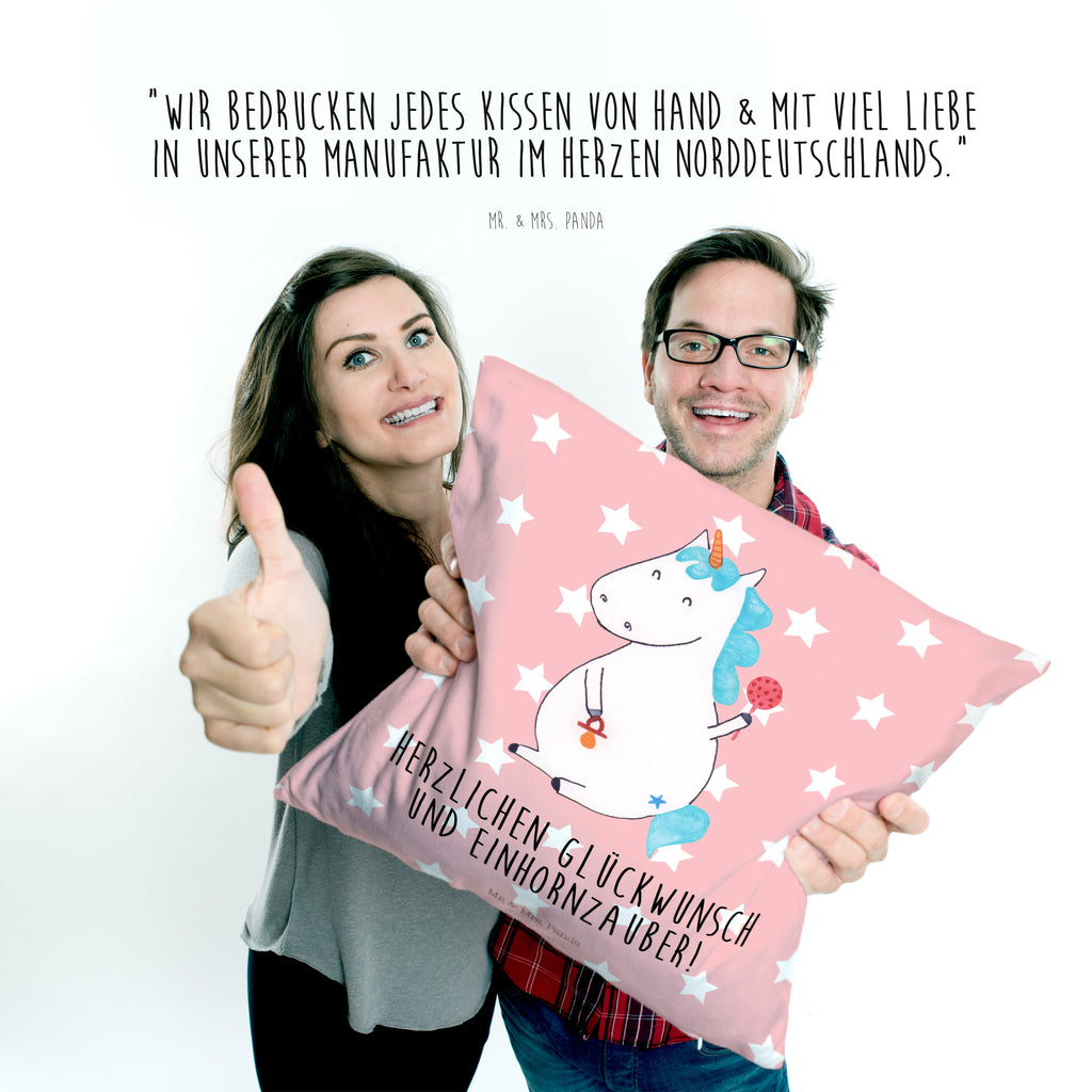 40x40 Kissen Einhorn Baby Kissenhülle, Kopfkissen, Sofakissen, Dekokissen, Motivkissen, Einhorn, Einhörner, Einhorn Deko, Pegasus, Unicorn, Mutter, Geburt, Geburtstag, erstes Kind, Baby, Babyglück, Nachwuchs, Eltern, Party, Kind, Schnuller
