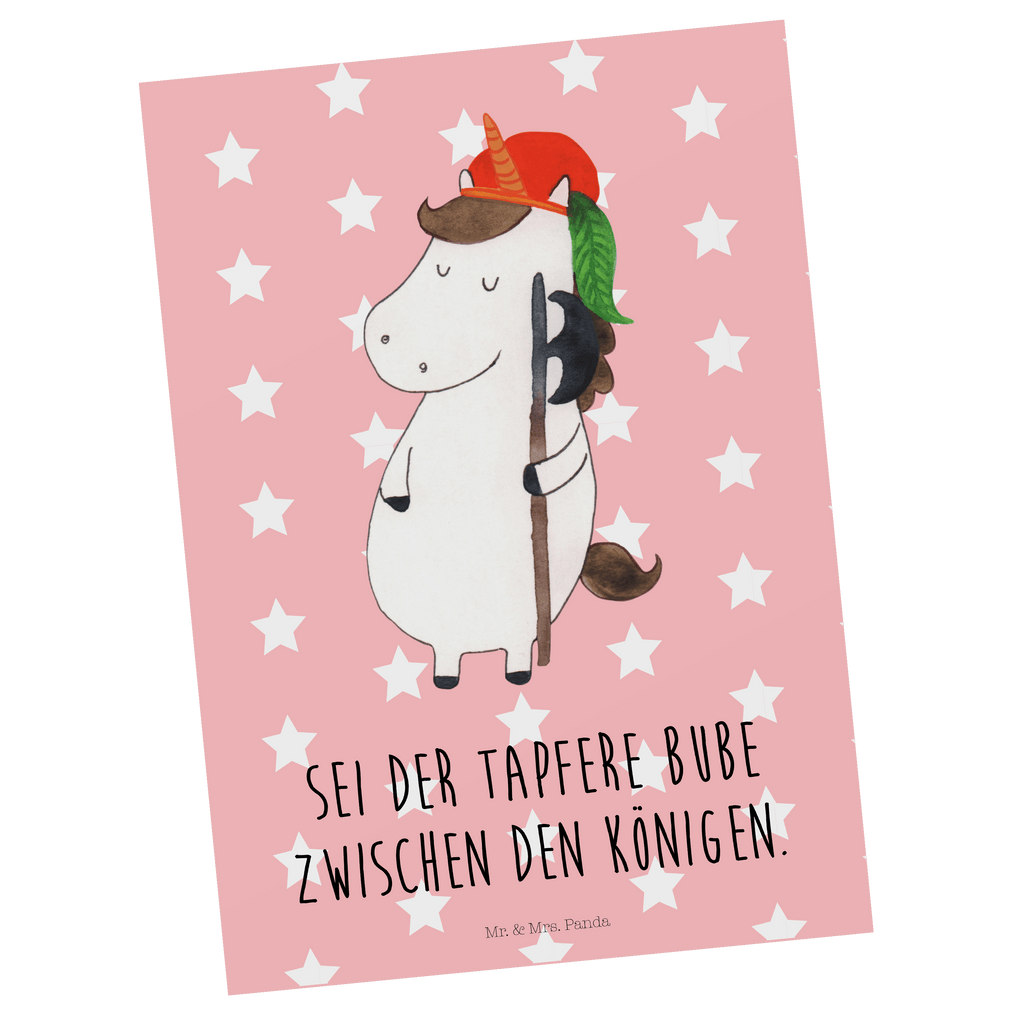 Postkarte Einhorn Bube Geschenkkarte, Grußkarte, Karte, Einladung, Ansichtskarte, Geburtstagskarte, Einladungskarte, Einhorn, Einhörner, Einhorn Deko, Pegasus, Unicorn, Bube, Mittelalter
