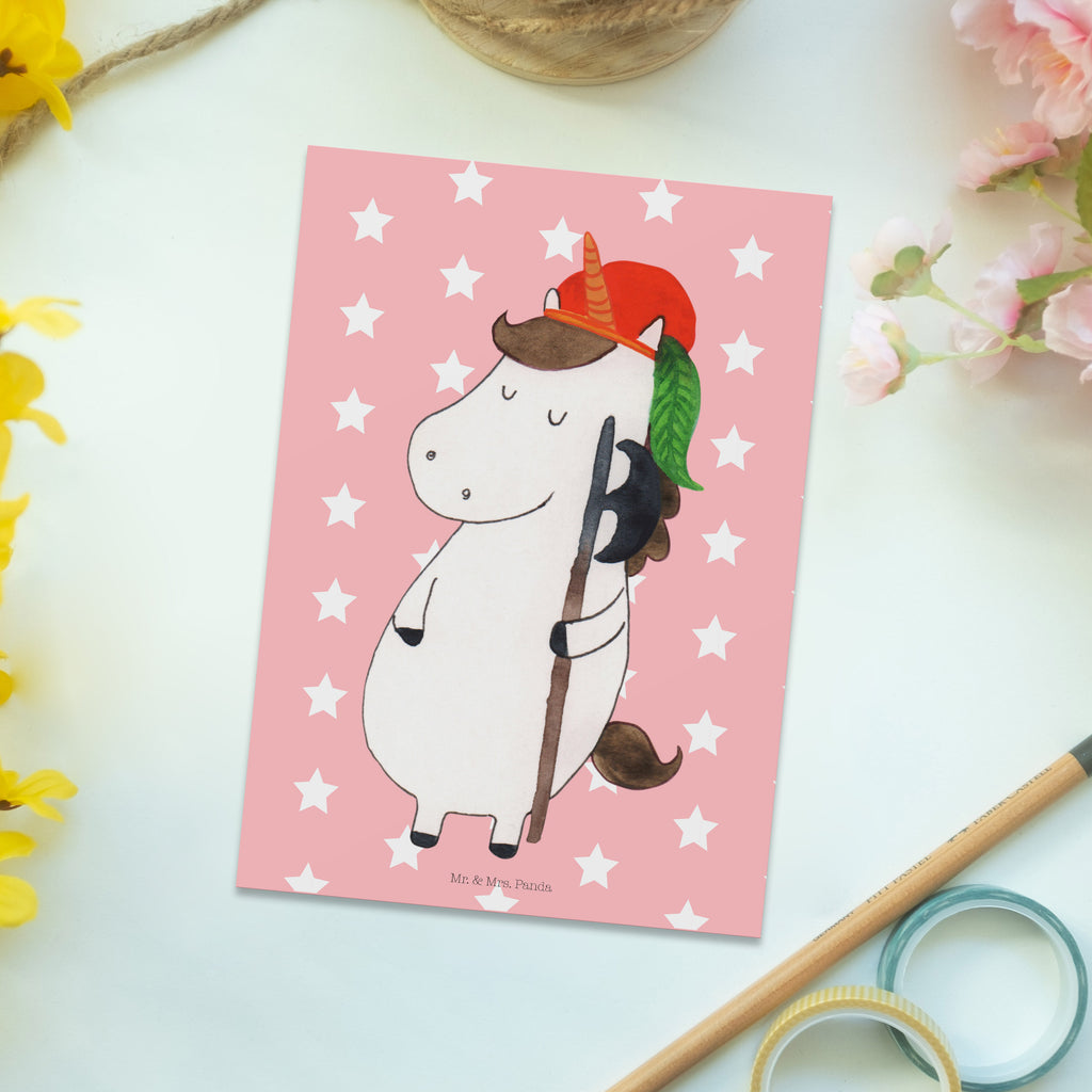 Postkarte Einhorn Bube Geschenkkarte, Grußkarte, Karte, Einladung, Ansichtskarte, Geburtstagskarte, Einladungskarte, Einhorn, Einhörner, Einhorn Deko, Pegasus, Unicorn, Bube, Mittelalter