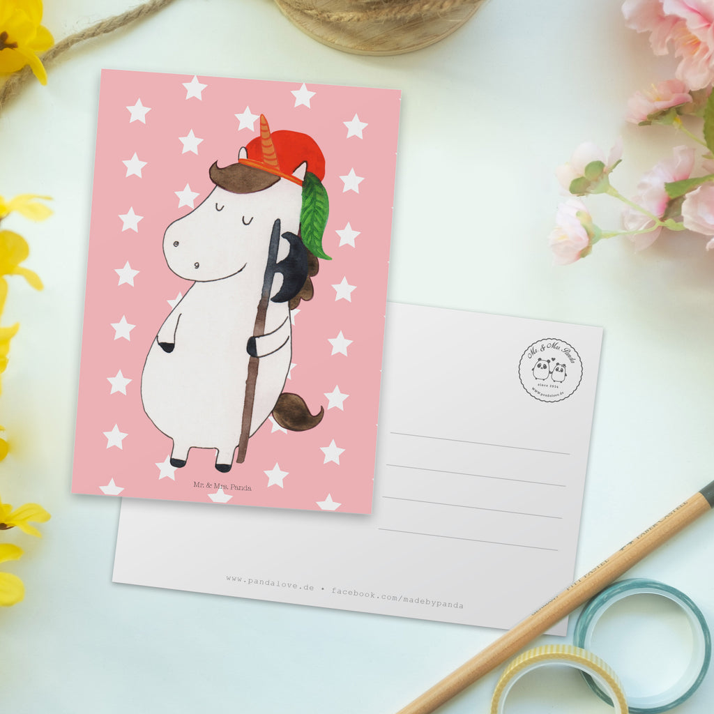 Postkarte Einhorn Bube Geschenkkarte, Grußkarte, Karte, Einladung, Ansichtskarte, Geburtstagskarte, Einladungskarte, Einhorn, Einhörner, Einhorn Deko, Pegasus, Unicorn, Bube, Mittelalter