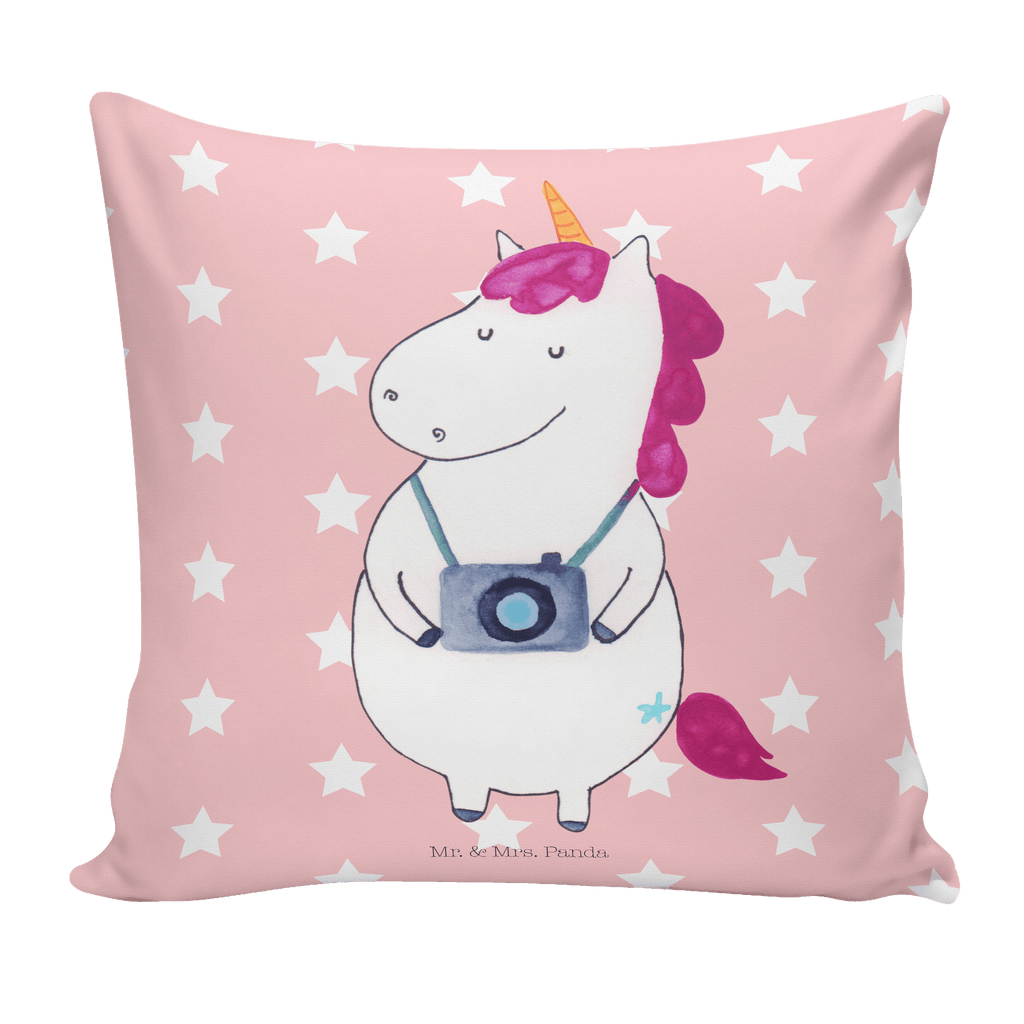 40x40 Kissen Einhorn Fotograf Kissenhülle, Kopfkissen, Sofakissen, Dekokissen, Motivkissen, Einhorn, Einhörner, Einhorn Deko, Pegasus, Unicorn, Fotograf, Fotografie, Kamera, Reisen, Weltreise, Weltenbummler, Urlaub, Tourist, Kurztrip, Reise, Städtereise