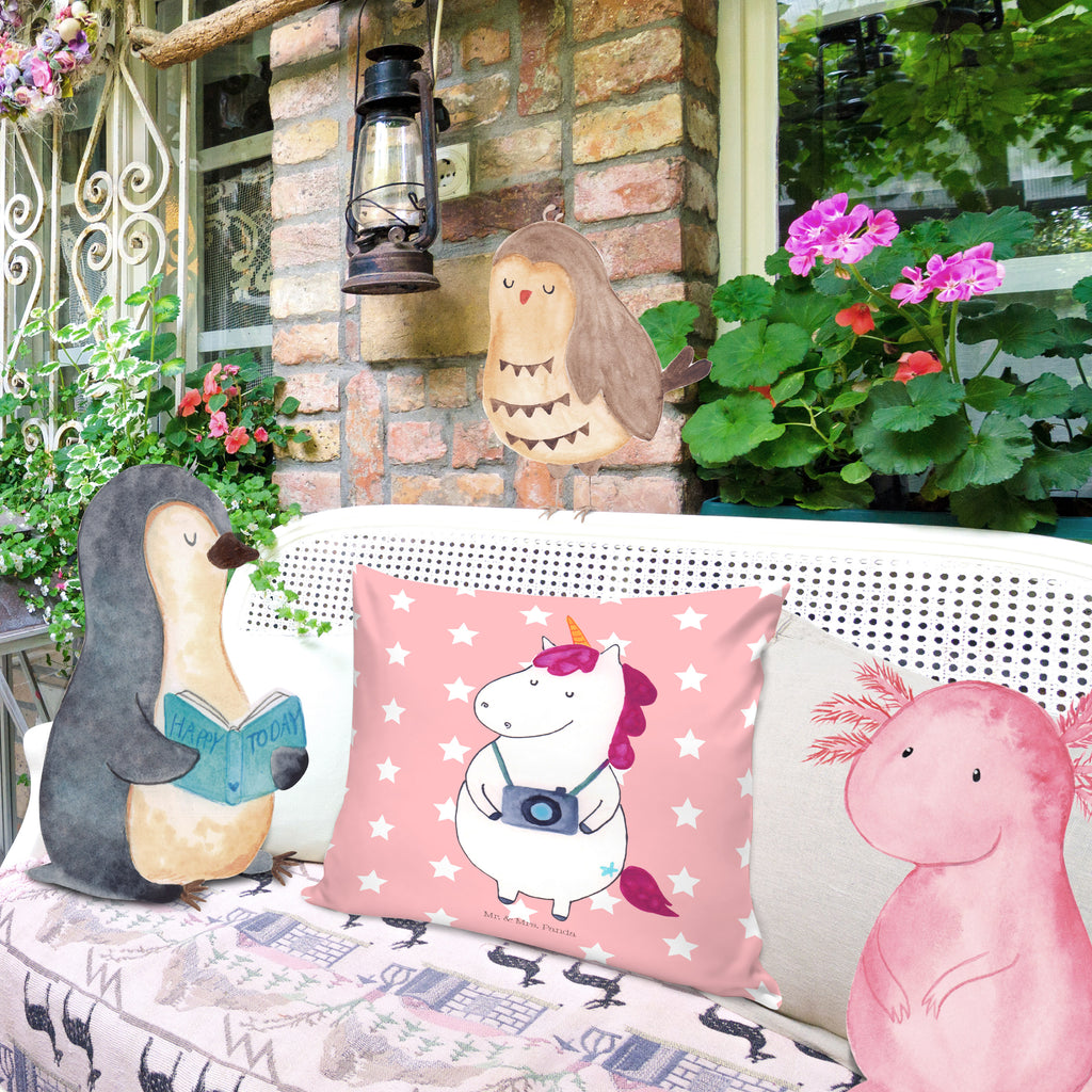 40x40 Kissen Einhorn Fotograf Kissenhülle, Kopfkissen, Sofakissen, Dekokissen, Motivkissen, Einhorn, Einhörner, Einhorn Deko, Pegasus, Unicorn, Fotograf, Fotografie, Kamera, Reisen, Weltreise, Weltenbummler, Urlaub, Tourist, Kurztrip, Reise, Städtereise