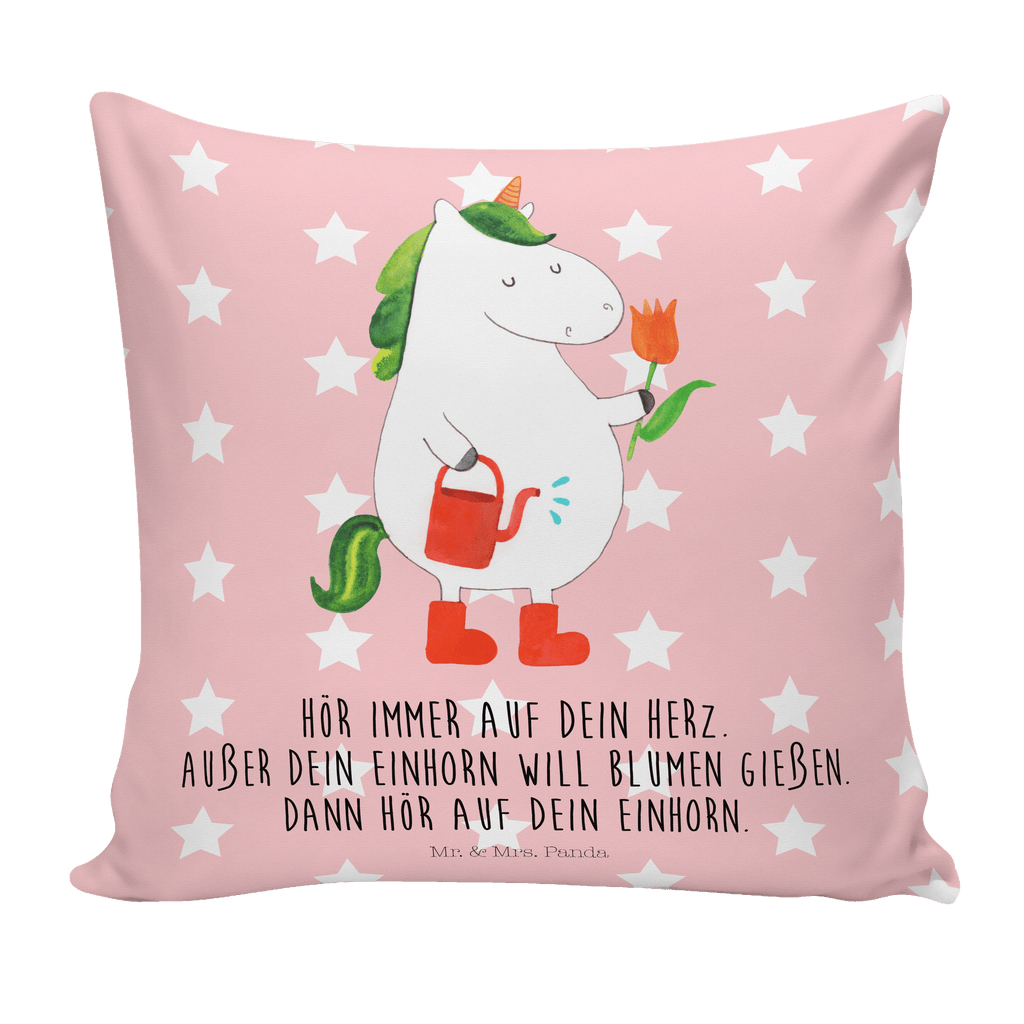 40x40 Kissen Einhorn Gärtner Kissenhülle, Kopfkissen, Sofakissen, Dekokissen, Motivkissen, Einhorn, Einhörner, Einhorn Deko, Pegasus, Unicorn, Luftballon, Gießkanne, Giesskanne, Lebenslust, Freude, Blume, Freundin, Garten, Stiefel