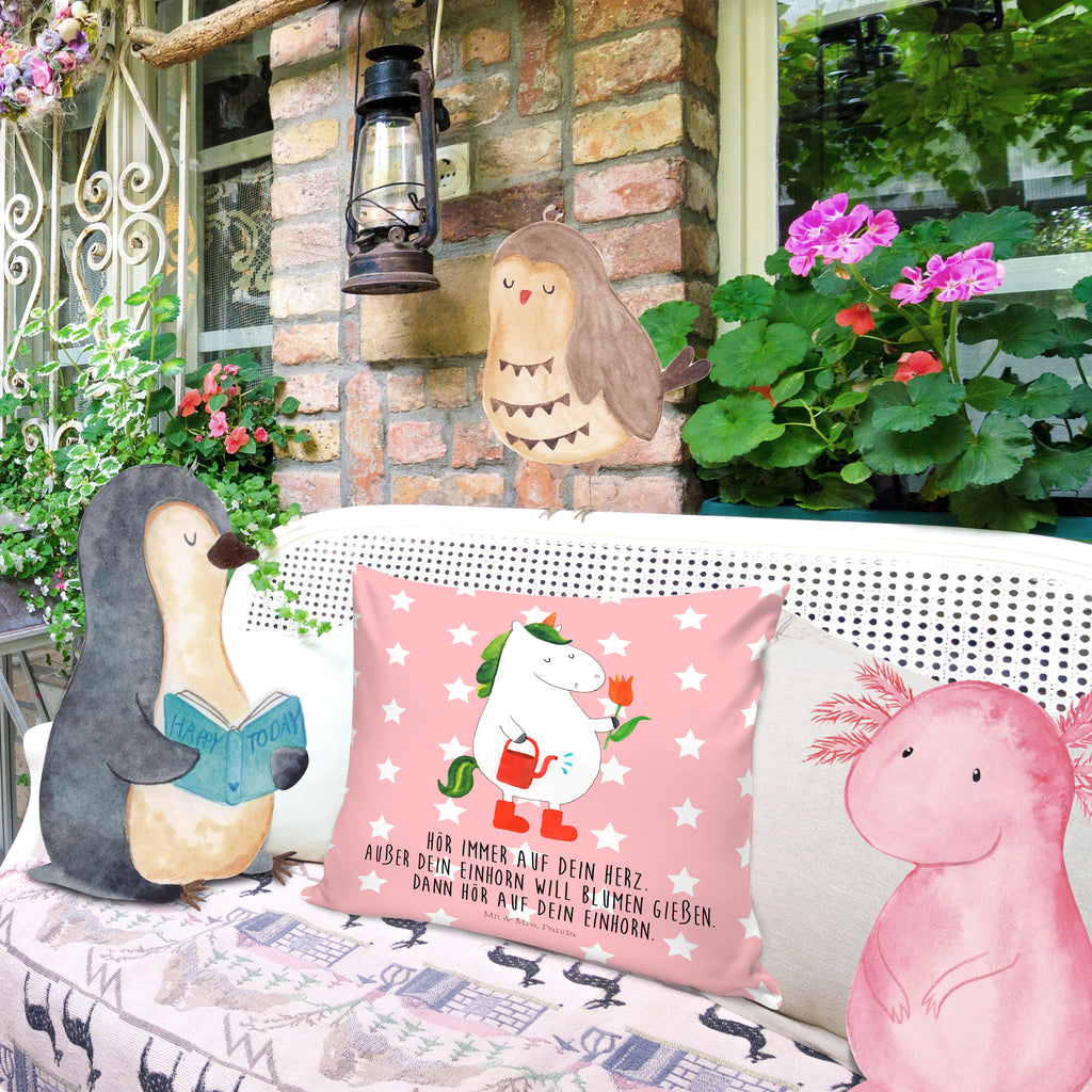 40x40 Kissen Einhorn Gärtner Kissenhülle, Kopfkissen, Sofakissen, Dekokissen, Motivkissen, Einhorn, Einhörner, Einhorn Deko, Pegasus, Unicorn, Luftballon, Gießkanne, Giesskanne, Lebenslust, Freude, Blume, Freundin, Garten, Stiefel