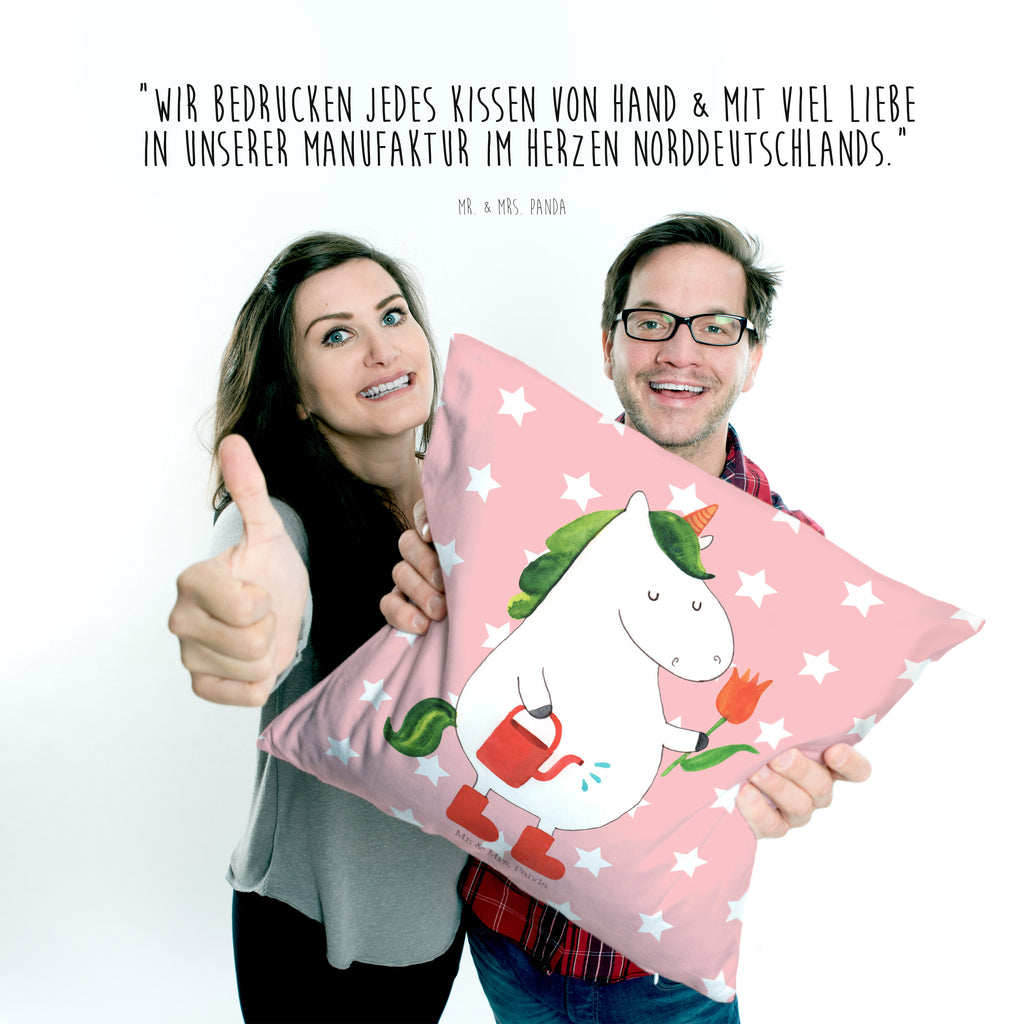 40x40 Kissen Einhorn Gärtner Kissenhülle, Kopfkissen, Sofakissen, Dekokissen, Motivkissen, Einhorn, Einhörner, Einhorn Deko, Pegasus, Unicorn, Luftballon, Gießkanne, Giesskanne, Lebenslust, Freude, Blume, Freundin, Garten, Stiefel