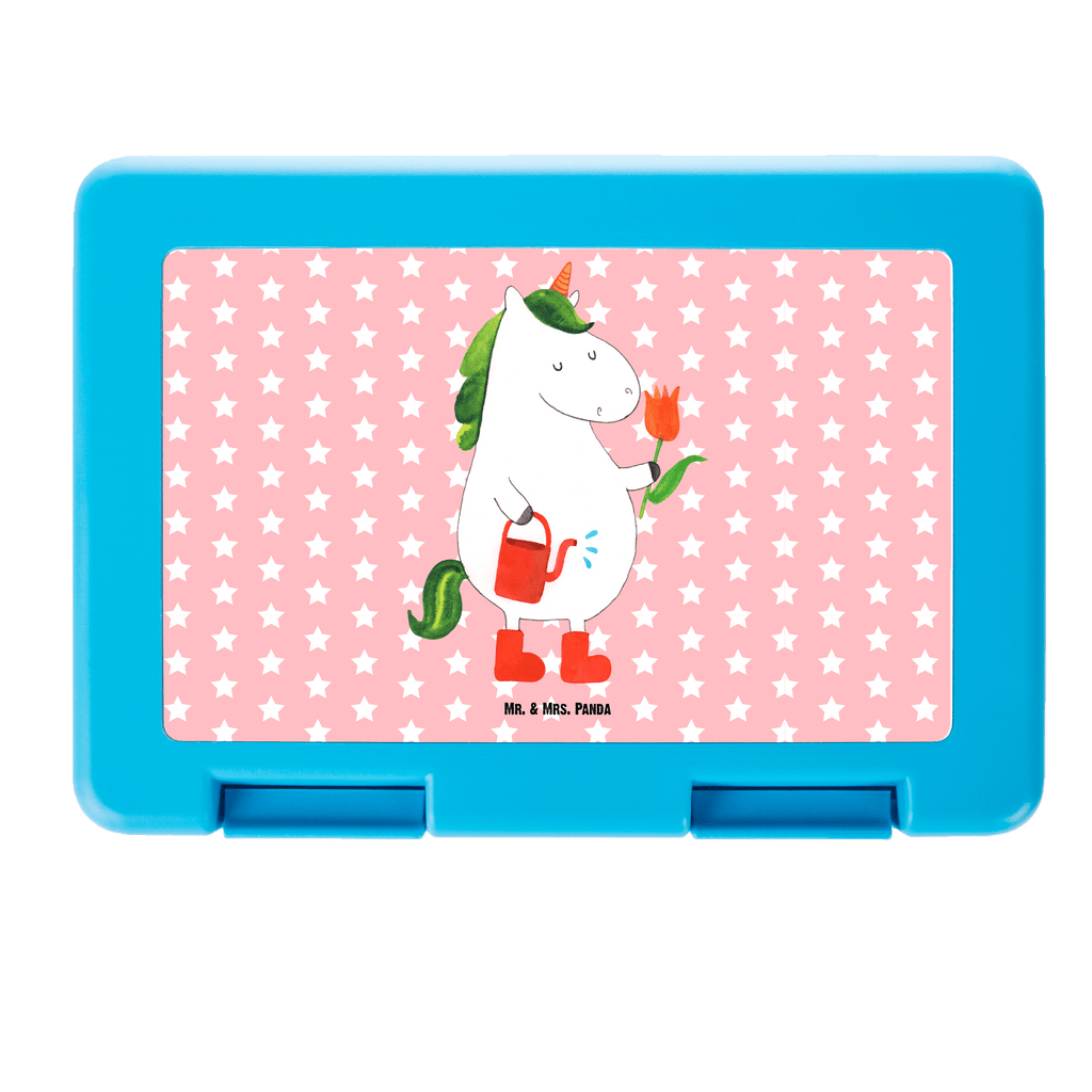 Brotdose Einhorn Gärtner Brotbox, Snackbox, Lunch box, Butterbrotdose, Brotzeitbox, Einhorn, Einhörner, Einhorn Deko, Pegasus, Unicorn, Luftballon, Gießkanne, Giesskanne, Lebenslust, Freude, Blume, Freundin, Garten, Stiefel