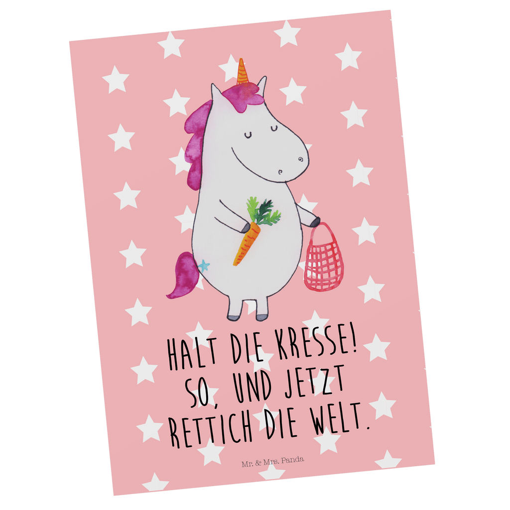 Postkarte Einhorn Gemüse Geschenkkarte, Grußkarte, Karte, Einladung, Ansichtskarte, Geburtstagskarte, Einladungskarte, Einhorn, Einhörner, Einhorn Deko, Pegasus, Unicorn, Biomarkt, Bio, Gemüse, Wochenmarkt