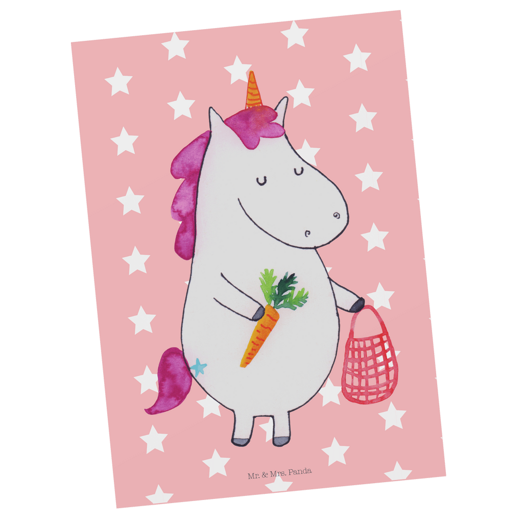 Postkarte Einhorn Gemüse Geschenkkarte, Grußkarte, Karte, Einladung, Ansichtskarte, Geburtstagskarte, Einladungskarte, Einhorn, Einhörner, Einhorn Deko, Pegasus, Unicorn, Biomarkt, Bio, Gemüse, Wochenmarkt