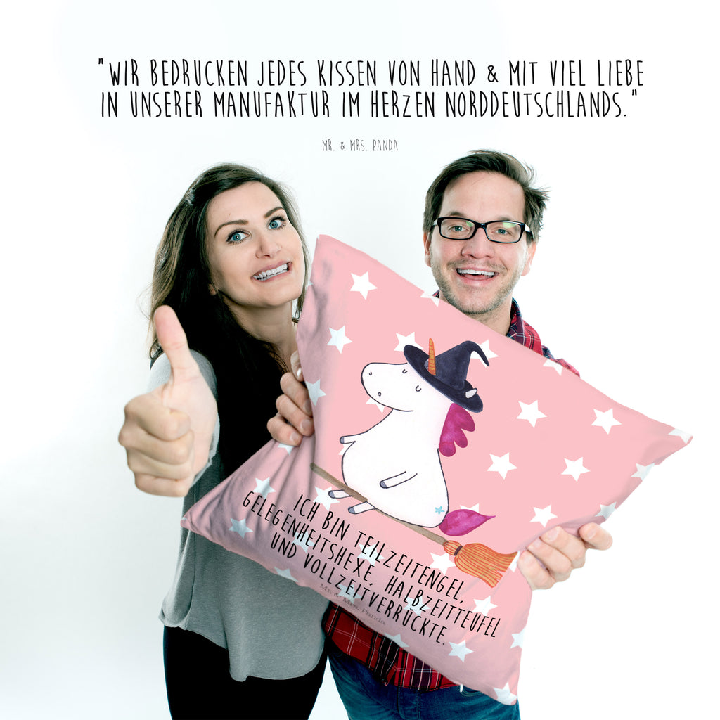 40x40 Kissen Einhorn Hexe Kissenhülle, Kopfkissen, Sofakissen, Dekokissen, Motivkissen, Einhorn, Einhörner, Einhorn Deko, Pegasus, Unicorn, Frau, Ehefrau, Hexe, Teufel, Engel, Verrückte, Freundin, Leben, Zicke